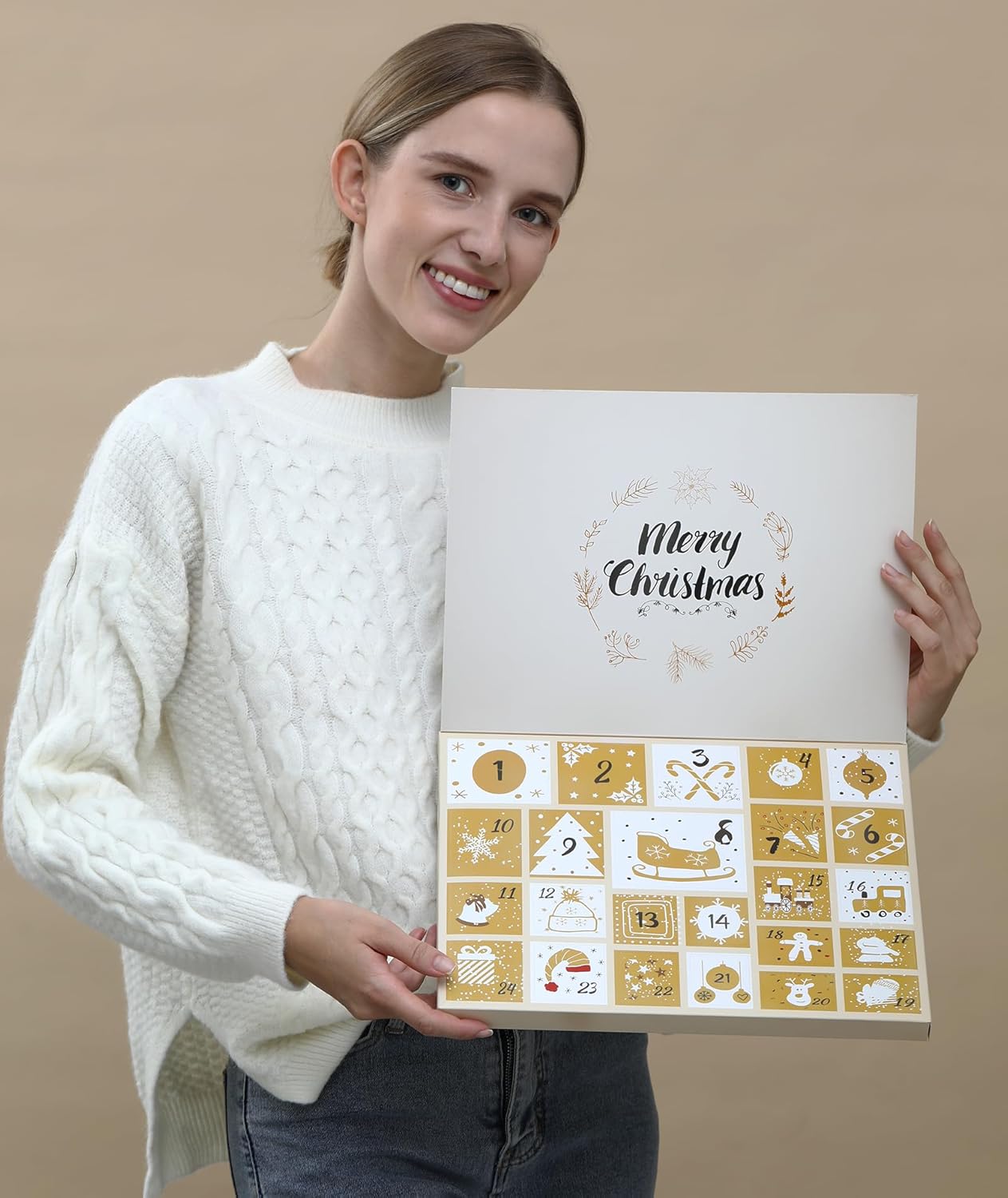 Calendario de Adviento de joyería 2023 para niñas y mujeres, calendario de cuenta regresiva de 24 días de Navidad, caja de regalo de Navidad, hija,