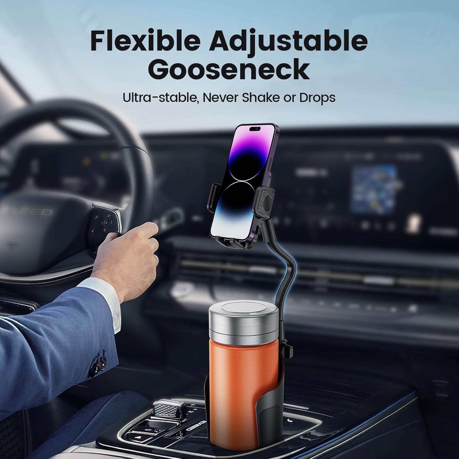 toocki Soporte de teléfono para automóvil, soporte universal de cuello de cisne ajustable de 360 para teléfono celular, expansor para vehículos de