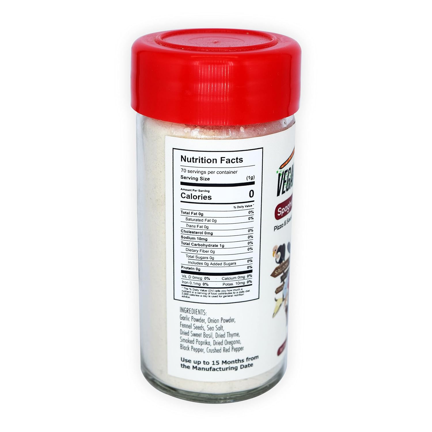 VEGANIZE IT! Condimento italiano en polvo de 2.5 onzas vegano potenciador del sabor inferior en sodio, orgánico sin gluten, sin OMG, para pizzas,