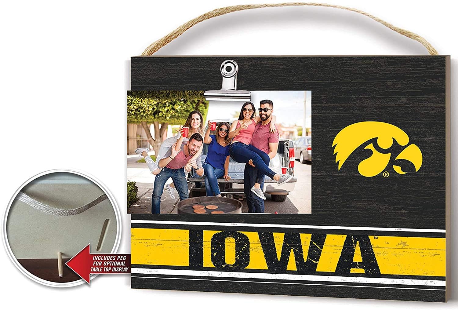 Iowa Hawkeyes Clip It Team Colore – Marco de fotos con logotipo, multicolor