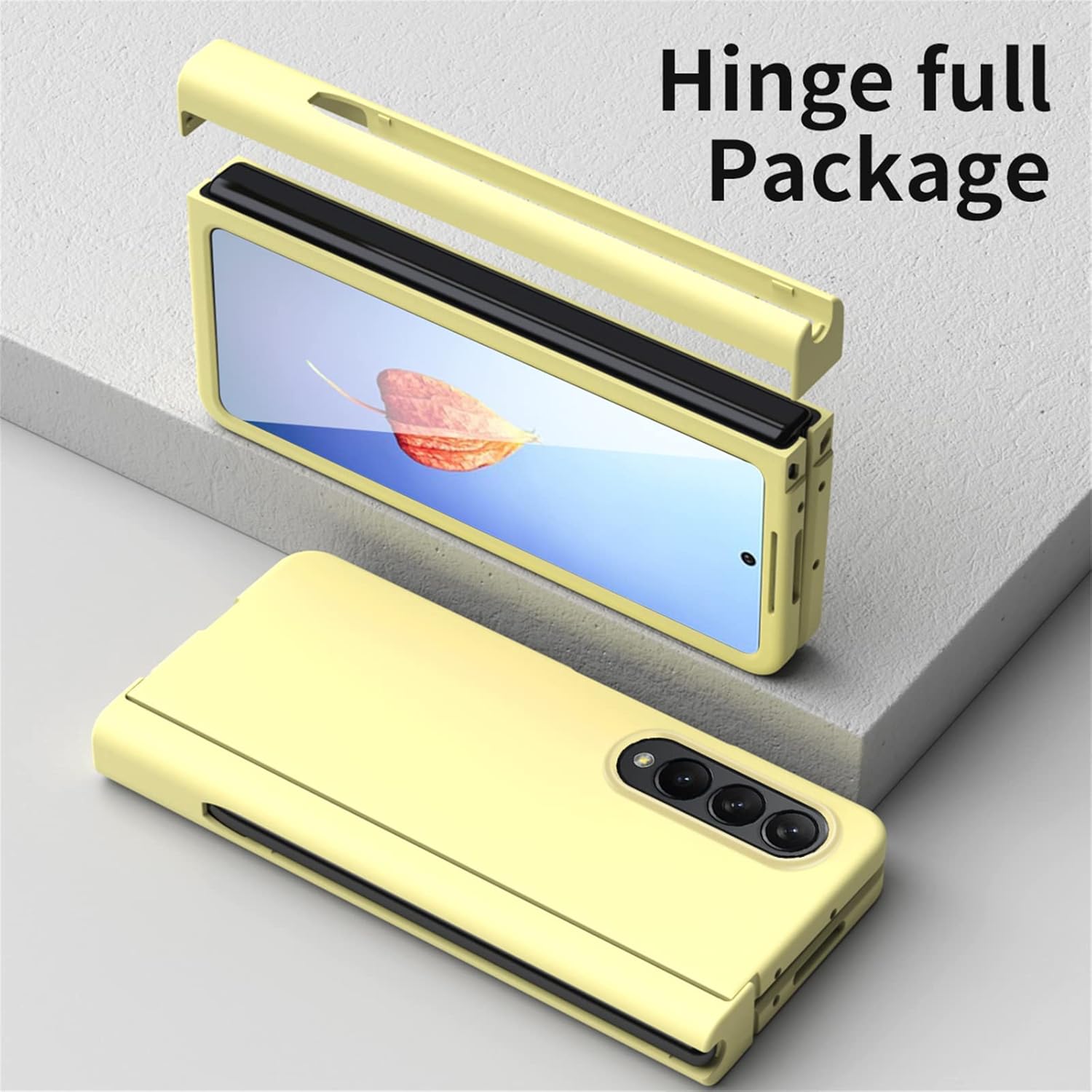 Funda para Galaxy Z Fold 4, soporte para bolígrafo con bisagra S, funda rígida de policarbonato integrado para S Pen de repuesto, compatible con