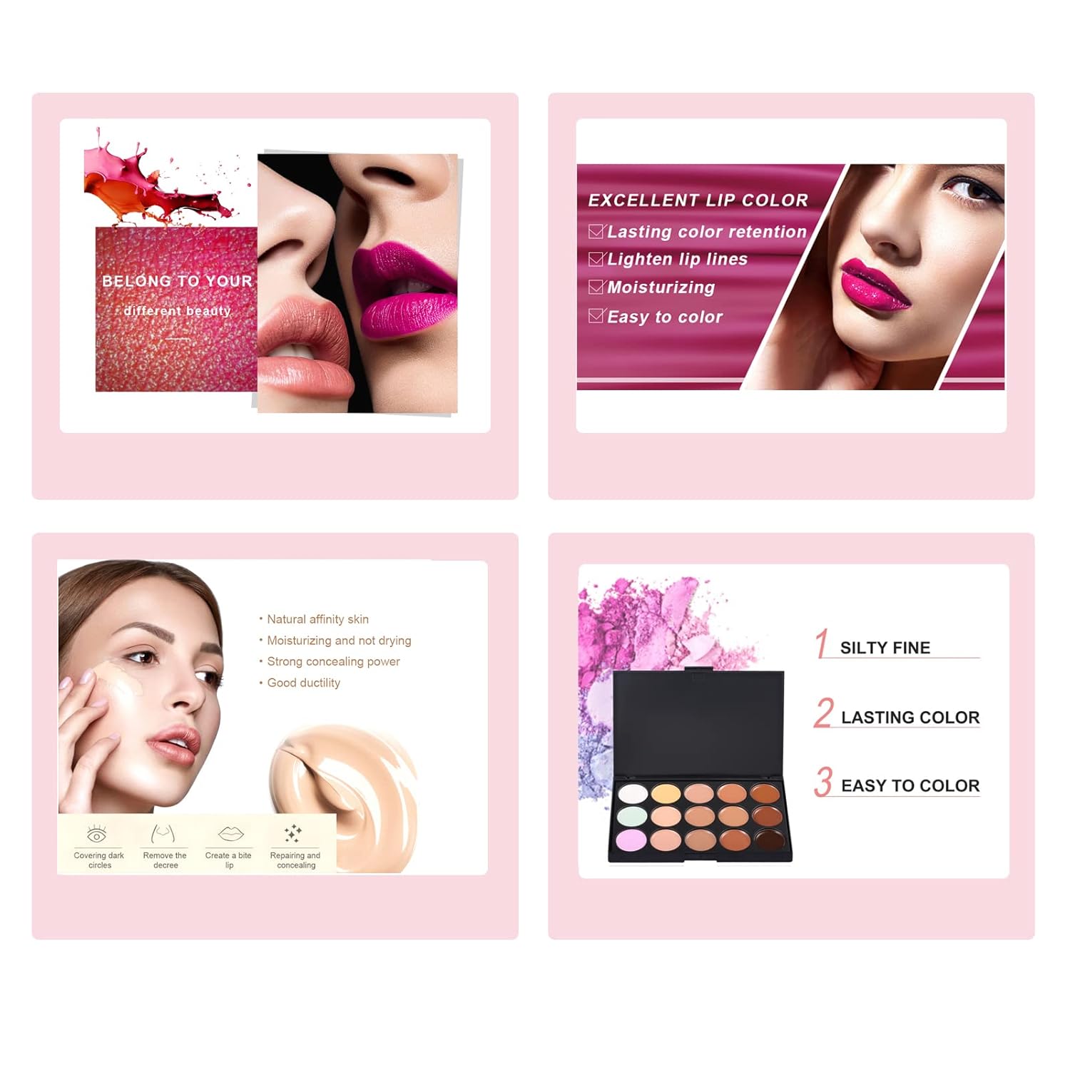 FantasyDay Kit de maquillaje, los juegos de maquillaje premium incluyen base, paleta de sombras de ojos, lápiz labial, juego de brochas de