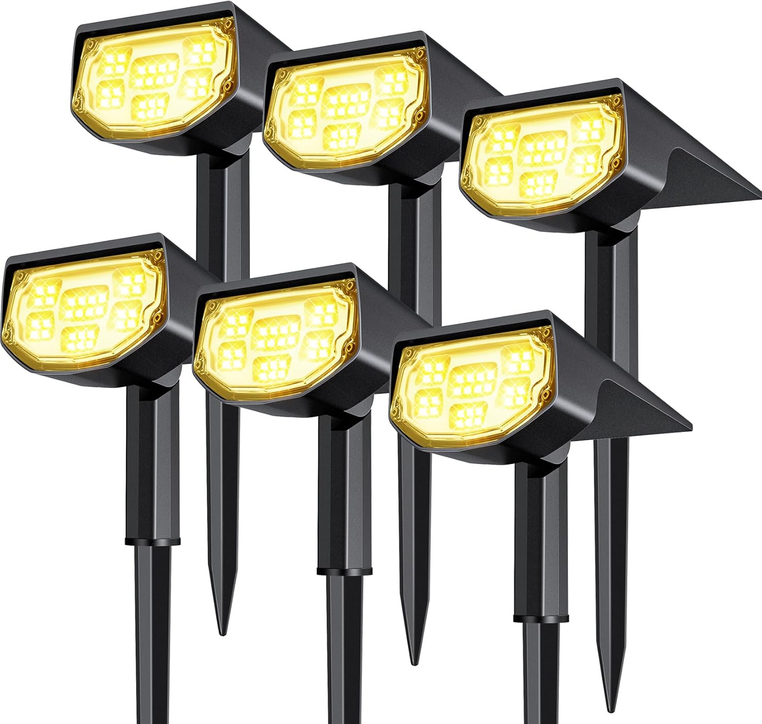 Airmee Luces solares para exteriores para exteriores, 700 lúmenes, luces de punto brillantes IP68 impermeables, 3 modos, luces solares de paisaje de