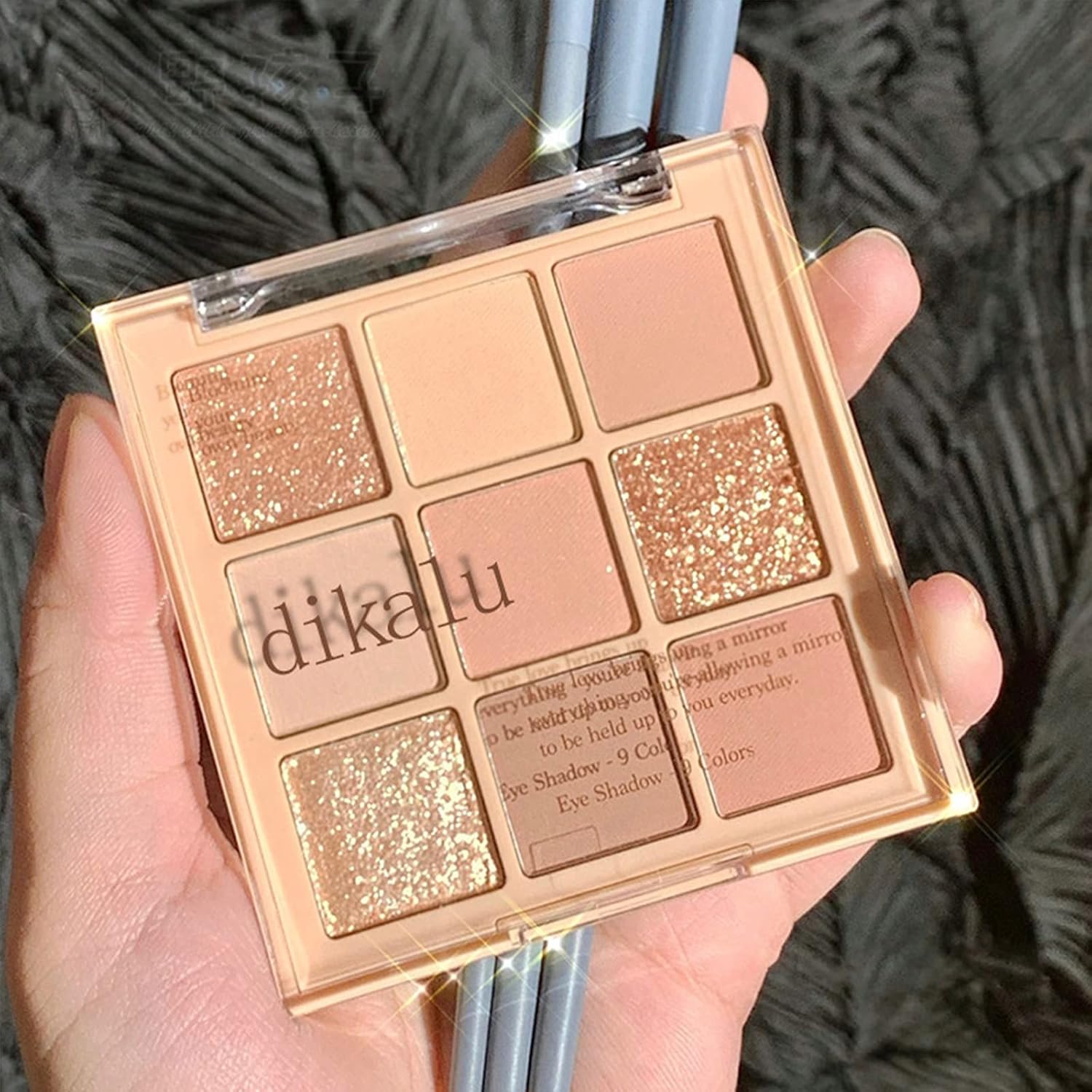 Paleta de sombra de ojos mate con purpurina de 9 colores, color piel, melocotón, oro rosa, champán, naranja, crema, beige, tierra, neutro, ahumado,