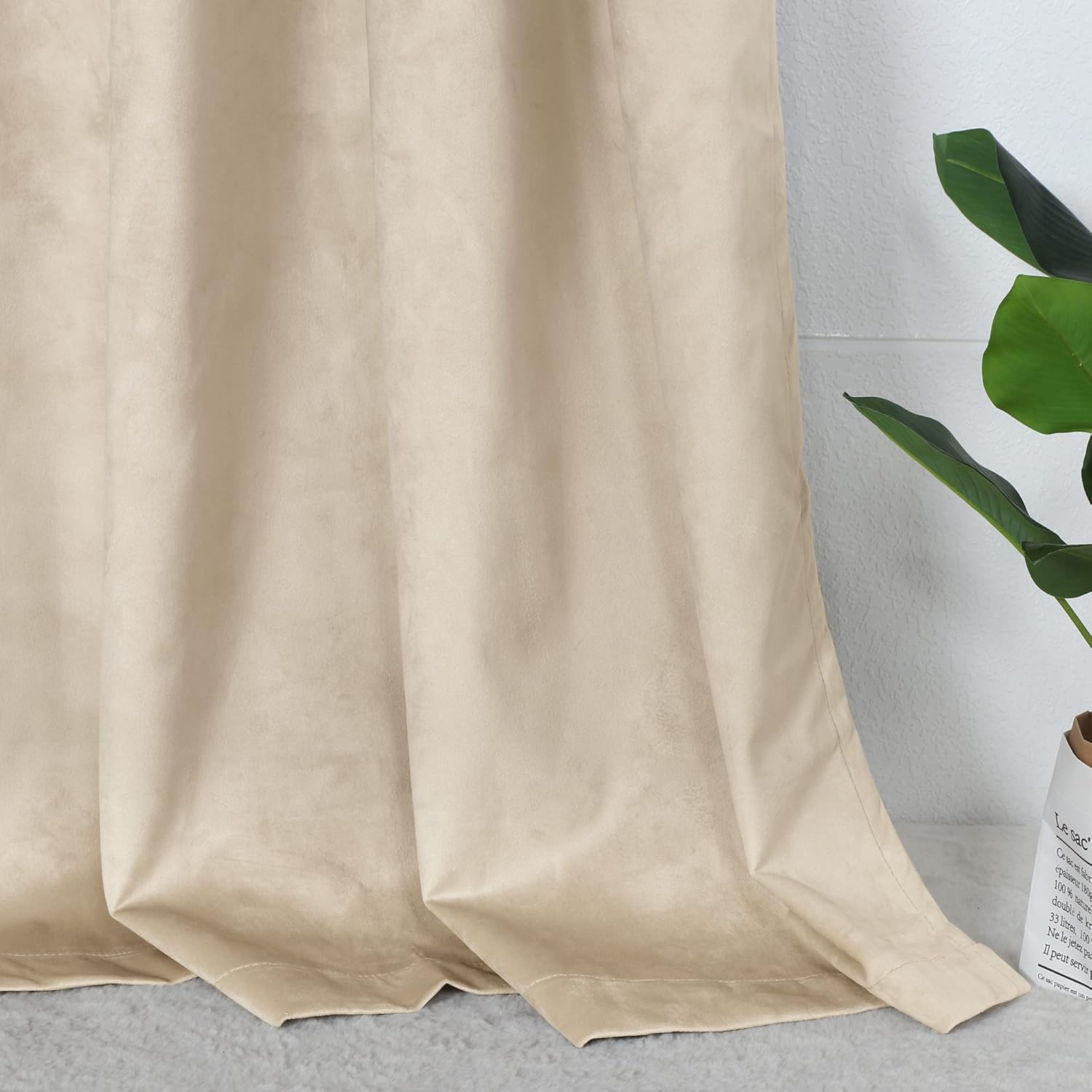 BONZER – Cortinas 100% opacas para dormitorio, terciopelo grueso de alta calidad, 84 pulgadas de largo con aislamiento térmico, ahorro de energía,