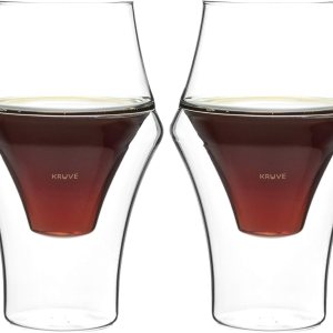 EQ Excite – Vasos de café transparentes de doble pared hechos a mano, 5.1 fl oz (paquete de 2) EQ Excite – Vasos de café transparentes de doble pared hechos a mano, 5.1 fl oz (paquete de 2)