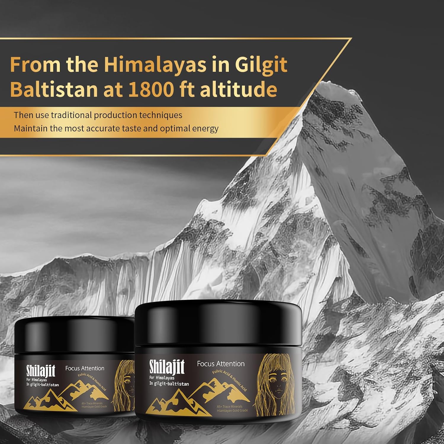 2 paquetes de resina Shilajit con ácido fúlvico y oligominerales, Shilajit siberiano original con 85+ gel de suplemento de ácido húmico, apoya el