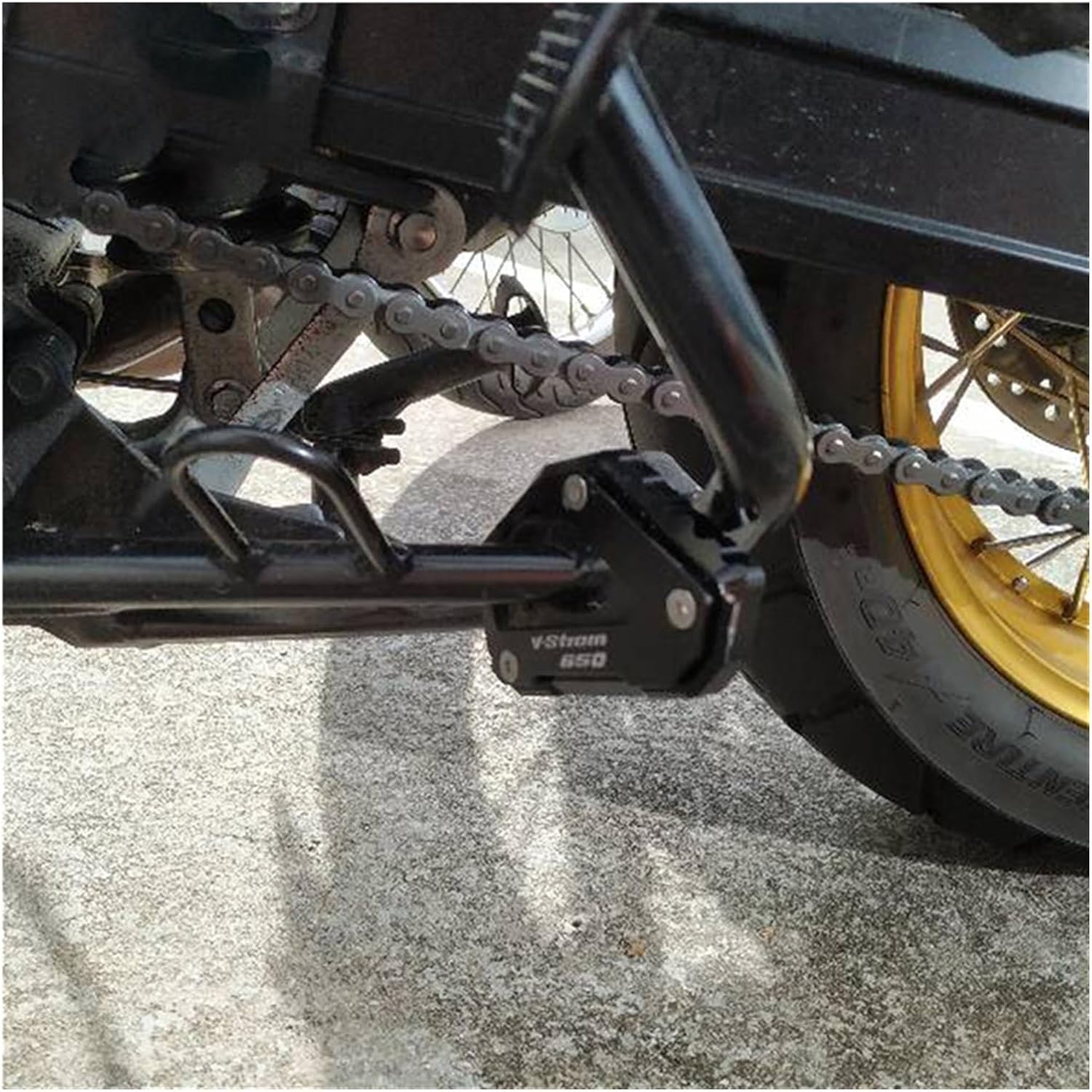 CNC aluminio for Suzuki V-Strom 650XT VSTROM DL650 2004-2022 Motorcycle Kickstand Side Stand Enlarge Pad Support Plate and Keychain (Color  Grey