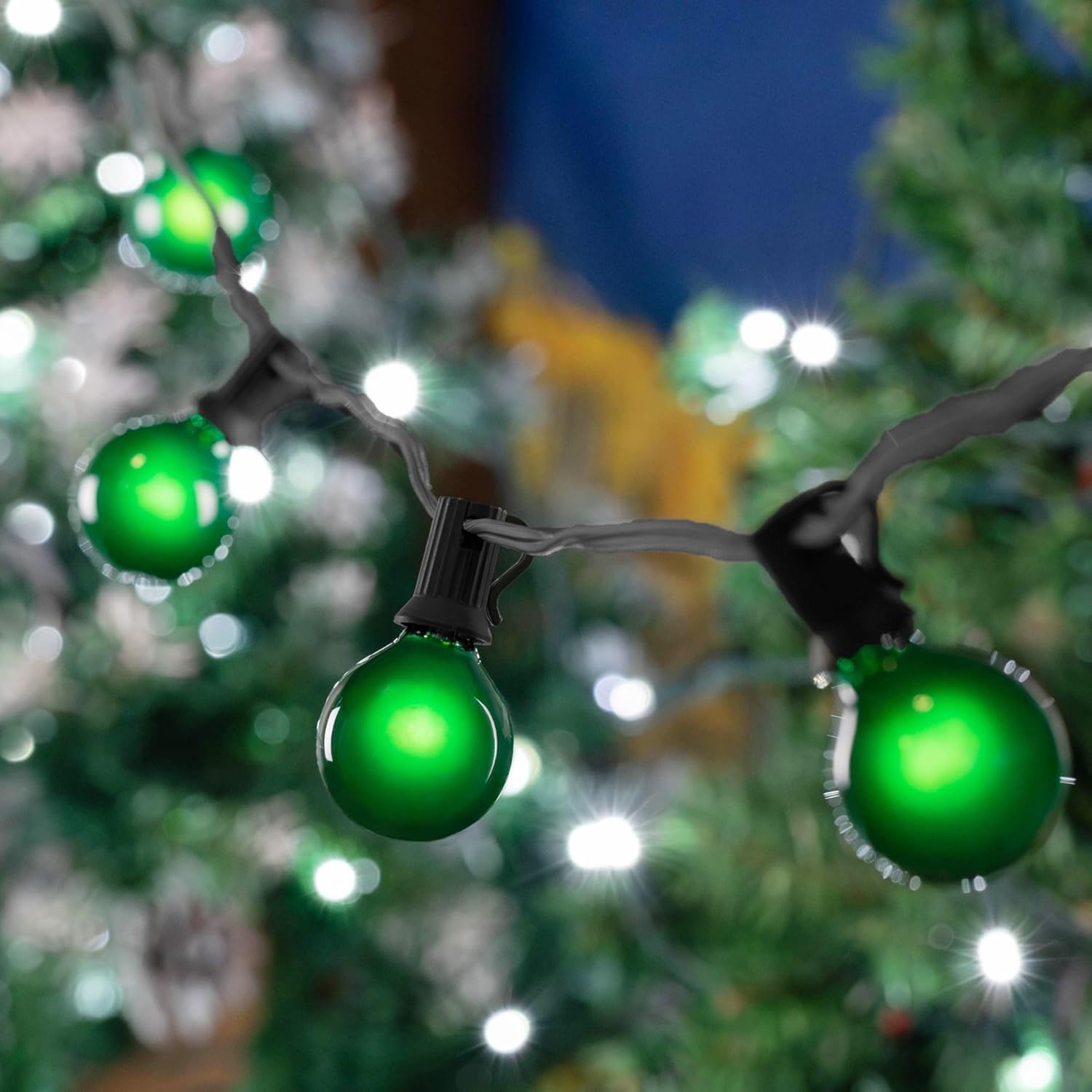 Novelty Lights focos globo de repuesto para luz en cadena, para exteriores, transparente, paquete de 25 G40, base de candelabro C7E12, 5 vatios,