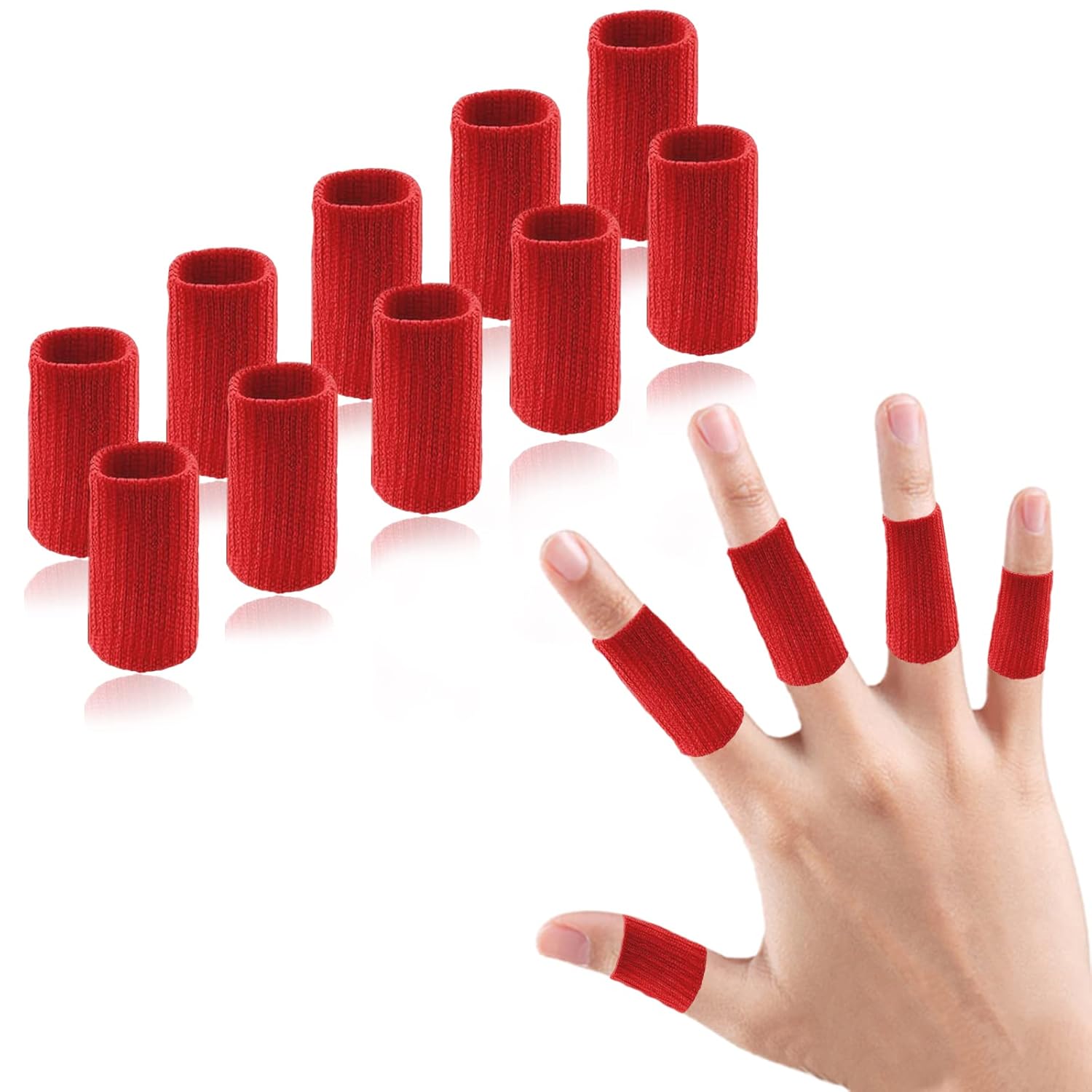 10 fundas de compresión para dedos, protectores de manga para los dedos, soporte para el pulgar para el dedo gatillo, artritis, hinchazón,