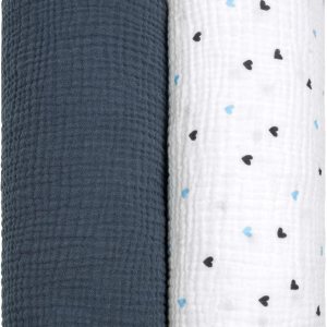 Manta de muselina para bebé, manta neutra para bebé, paquete de 2, azul oscuro Manta de muselina para bebé, manta neutra para bebé, paquete de 2, azul oscuro