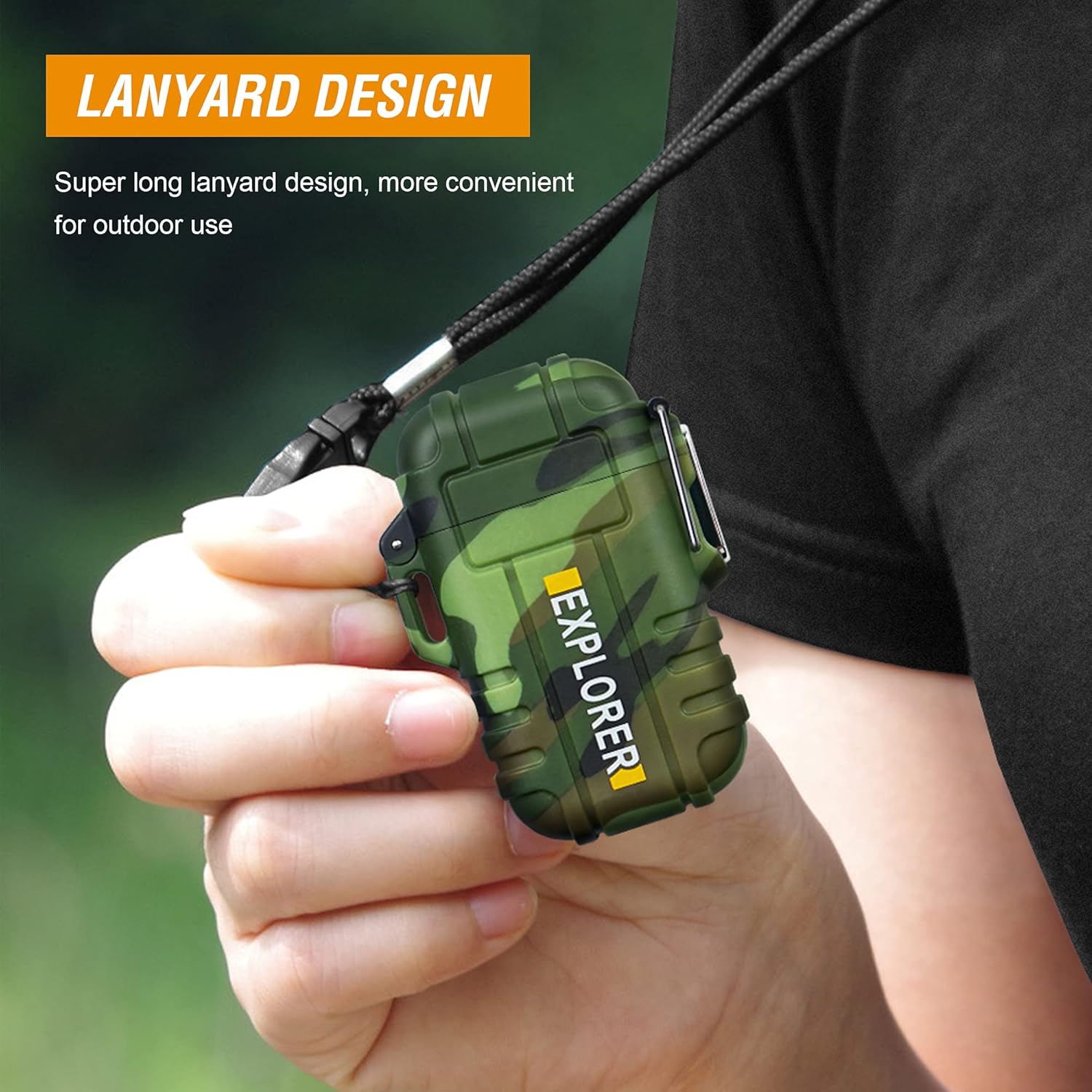 Lafagiet Encendedor de arco impermeable, encendedor de arco de plasma dual, encendedor eléctrico sin llama recargable USB para vela, campamento