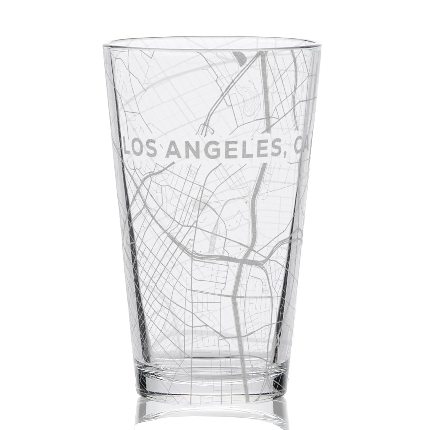 LOS ANGELES CALIFORNIA Engraved City Street Map Beer Pint Glass  Perfect Drinking Gift Idea & Unique Decor!