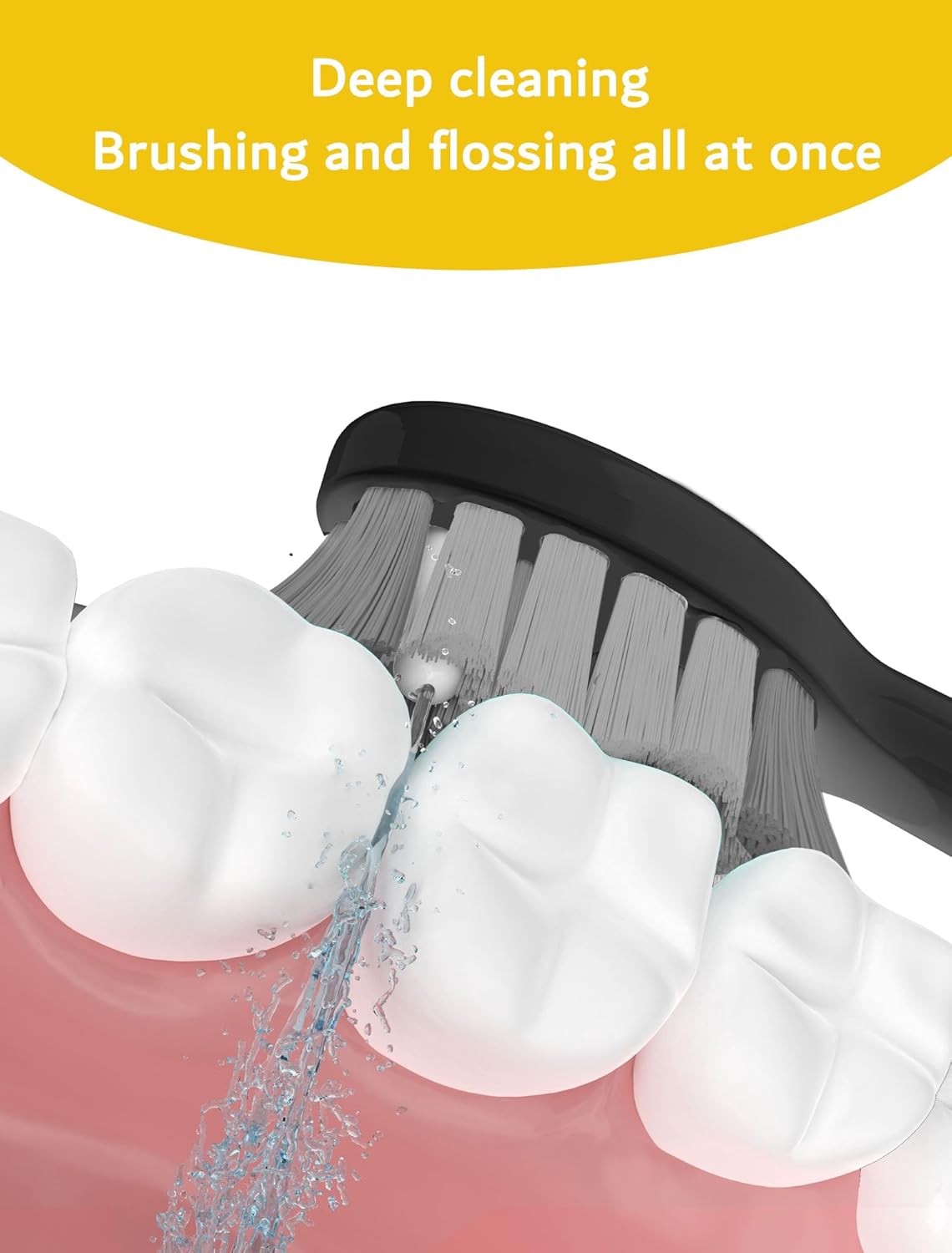 Cabezales de cepillo de repuesto para cepillo de dientes Waterpik Sonic-Fusion 2.0, cabezal de cepillo de dientes tamaño completo con tapas y anillo