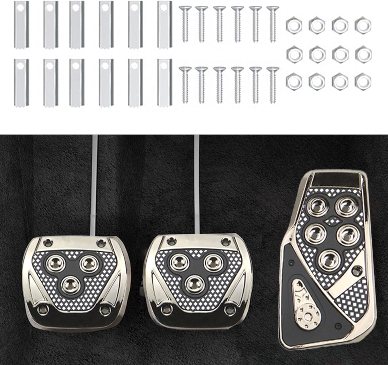 Almohadillas para pedal de automóvil, kit de placa de descanso de pedales, cubiertas de pedal de gas, almohadillas de pedal de freno de acelerador,