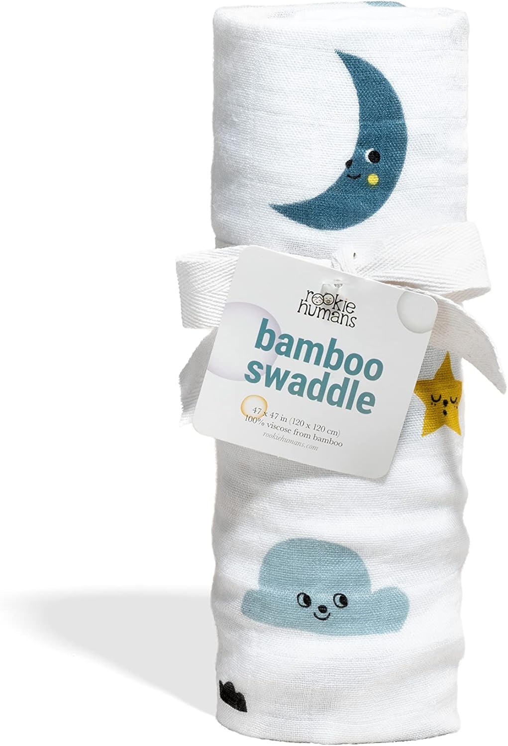 Rookie Humans Mantas envolventes de muselina de bambú súper suaves de viscosa para bebés niñas y niños  Suave como la seda  Mantas de pañales de 47