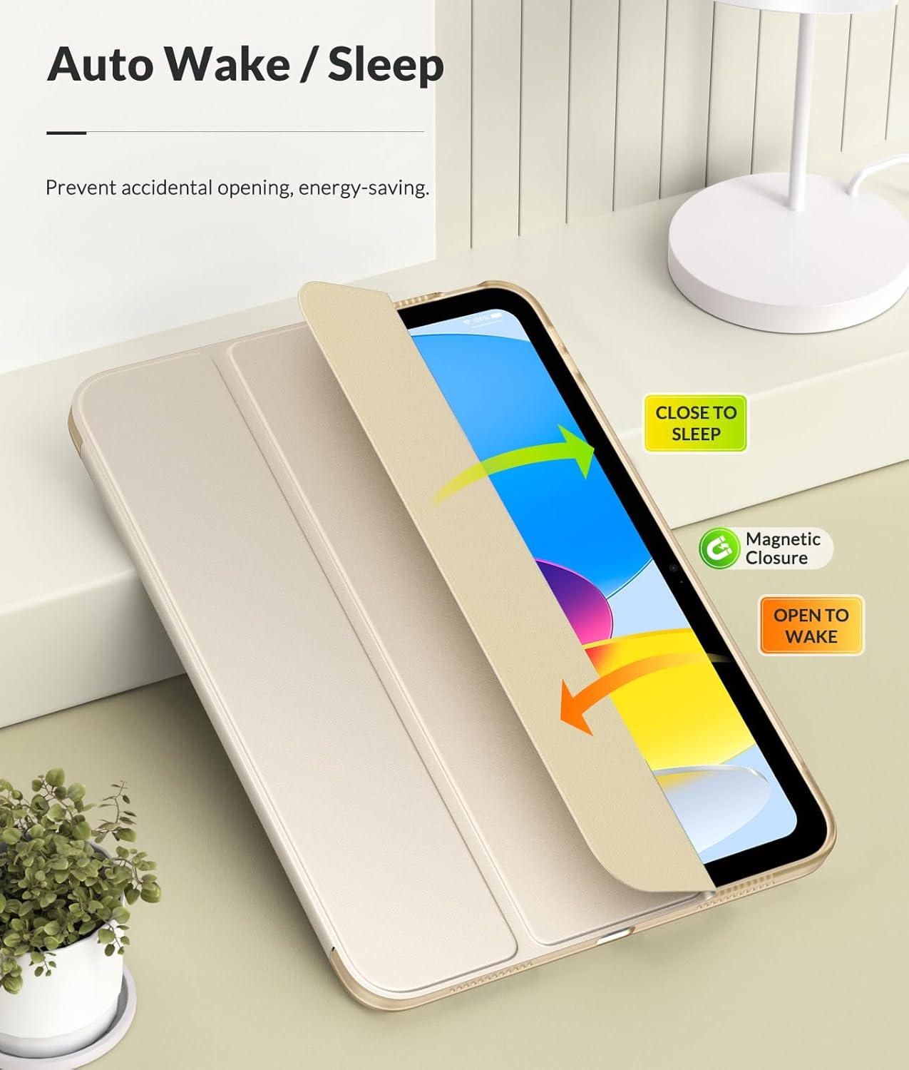 MoKo Funda para iPad de 10 generación 2022, iPad 10.9 con cubierta trasera de TPU suave translúcido esmerilado, funda delgada con función de