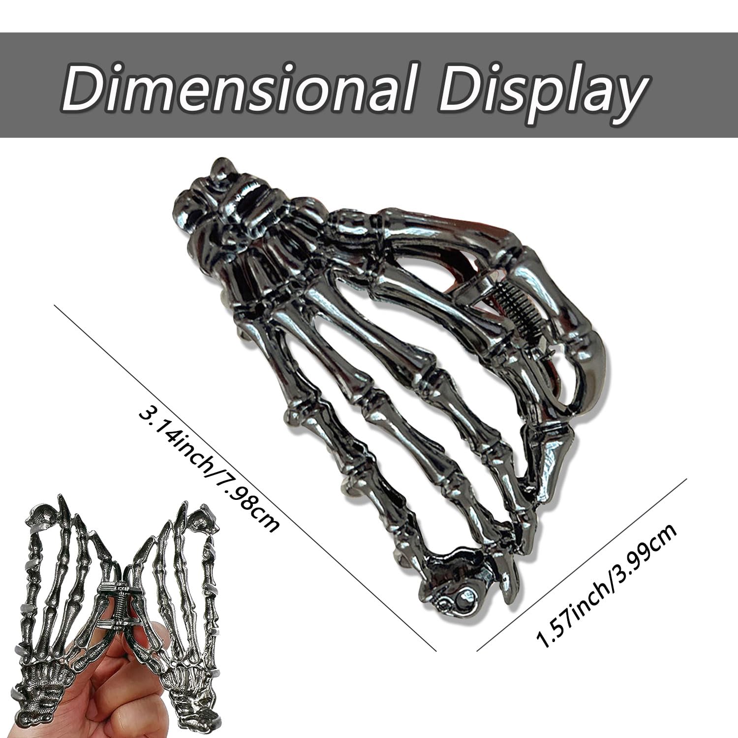 Pinzas de metal para el cabello de esqueleto negro, accesorios para el cabello fino y grueso, pinzas de sujeción fuerte, pinzas antideslizantes para