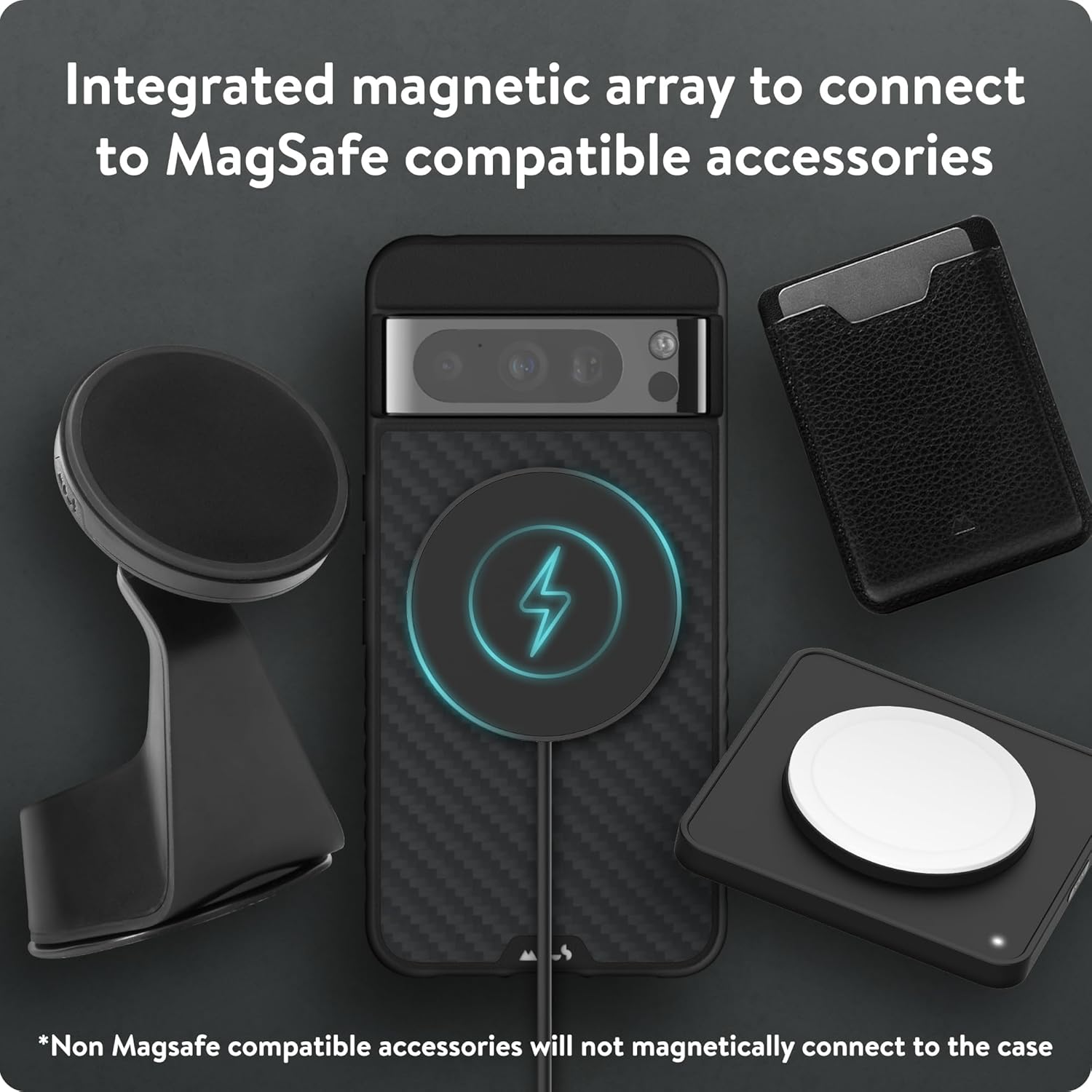 Mous Funda MagSafe compatible con Google Pixel 8 Pro – Limitless 5.0 – Fibra de carbono – Funda protectora para Pixel 8 Pro – Funda protectora para