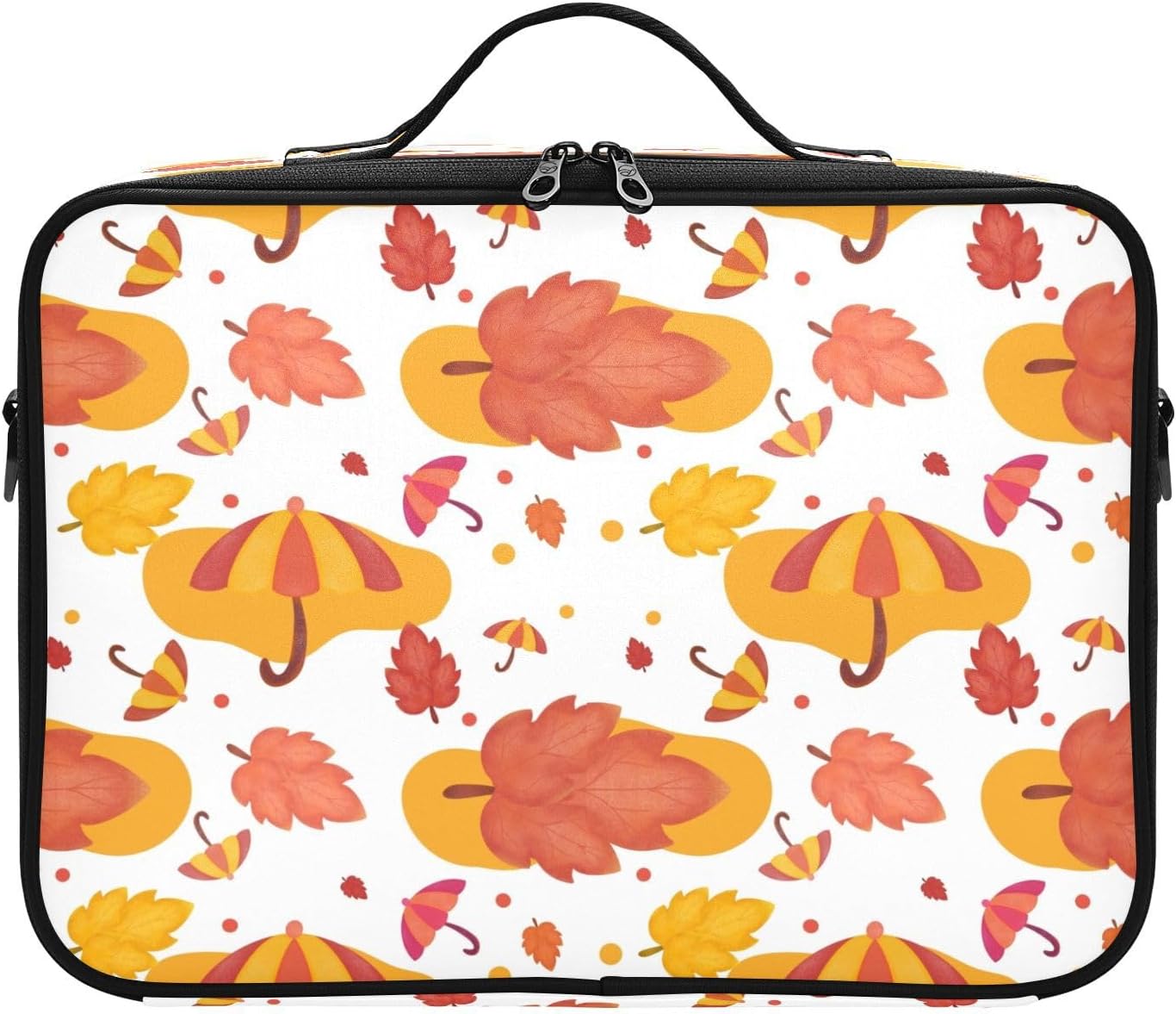 Autumn Theme travel cosmetic makeup bag travel makeup brush opening makeup bag makeup bag opens flat cosmetiquera de viaje para hombre for women
