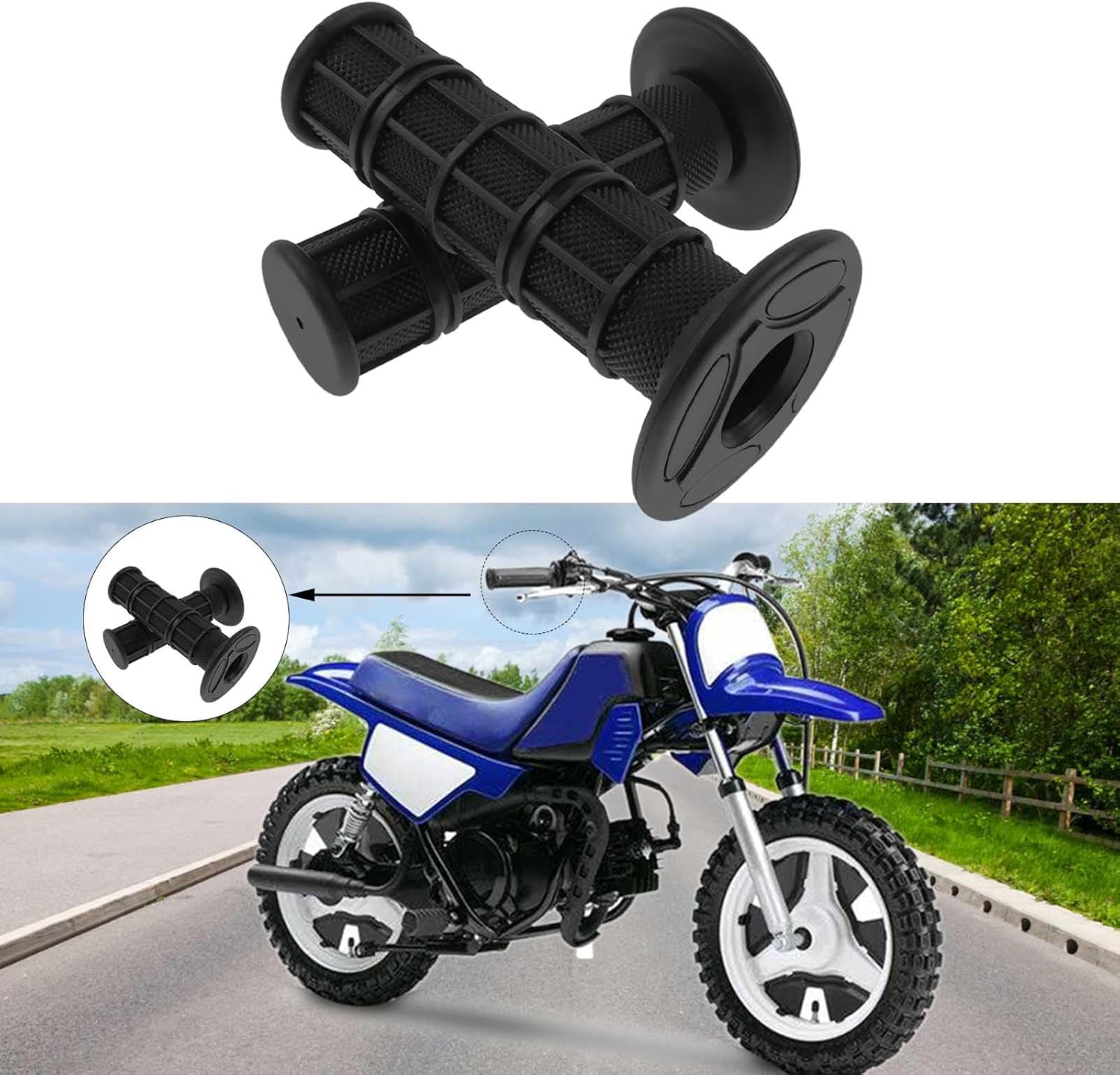 FLYPIG 78″ 0.866 in 1″ 0.945 in universal antideslizante goma motocicleta manillar agarre extremo para Honda Yamaha Suzuki Kawasaki Polaris Arctic
