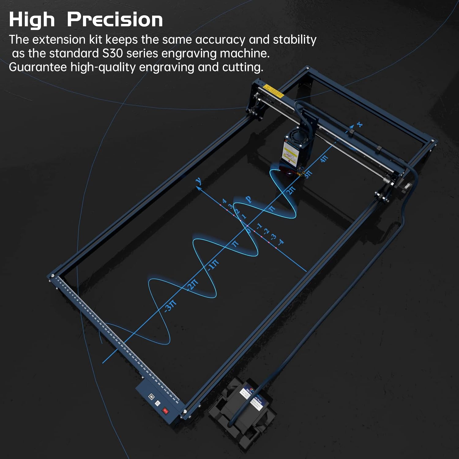 Sculpfun Kit de extensión, amplía el área de trabajo del grabador láser S30, S30 Pro y S30 Pro Max a 36.8 x 16.14 pulgadas para un grabado y corte