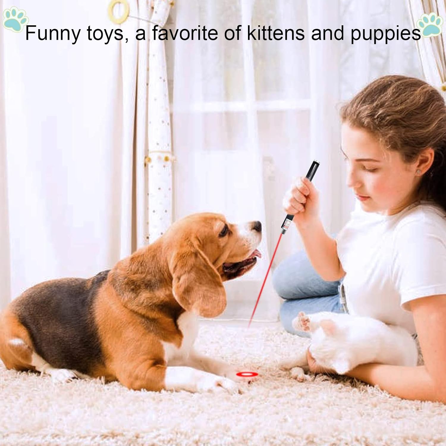 XIMIBI Puntero láser, paquete de 3, juguetes para mascotas, gatitos, perros, bolígrafos láser, perseguidores, punteros, juguetes para gatos para