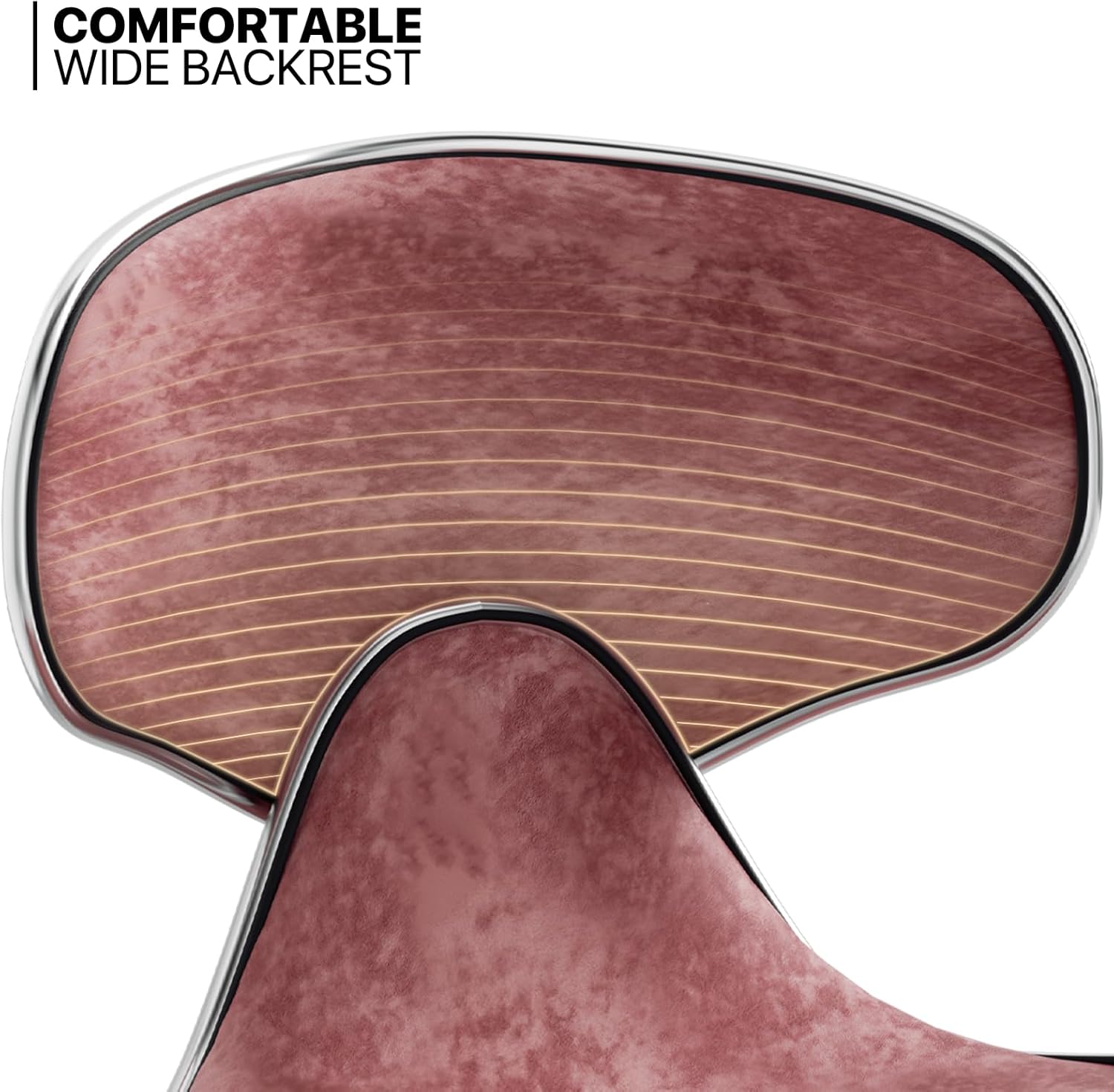 MoNiBloom Juego de 2 sillas giratorias modernas de salón tapizadas en terciopelo con respaldo y ruedas de 360, asientos de esteticista de altura