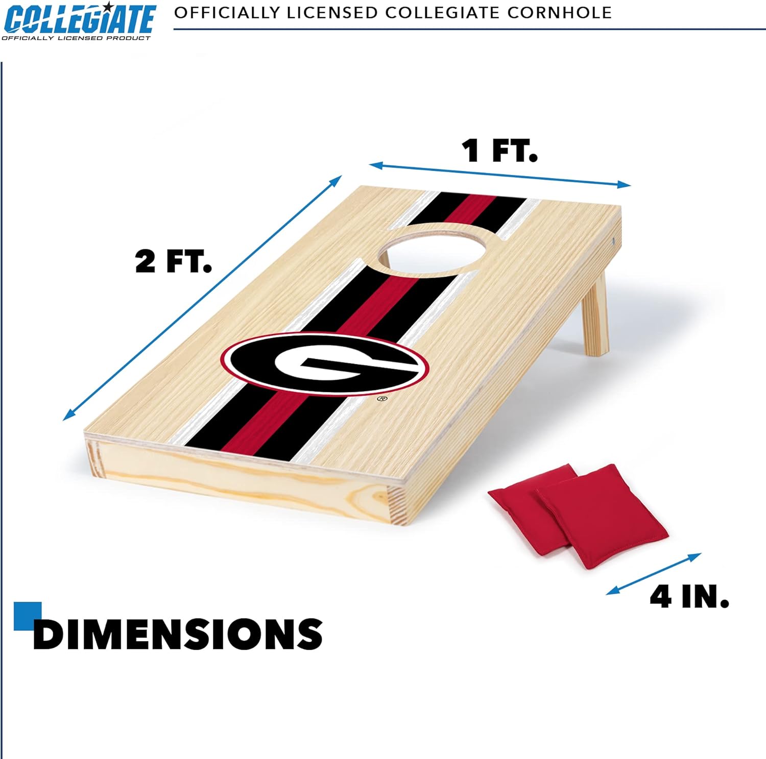 Juego de cornhole de madera maciza de 1 x 2 pies con impresión directa de gráficos de equipo HD, gran regalo para cualquier fanático de los