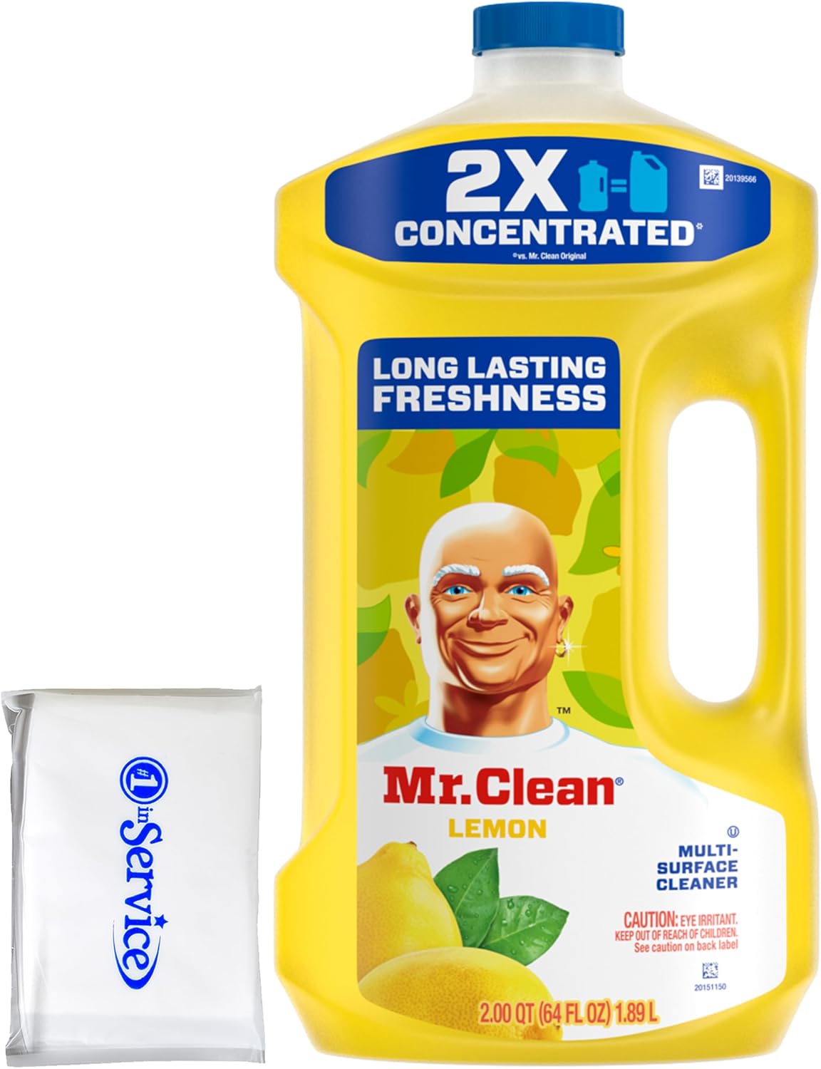 Number 1 In Service Mr Clean Limpiador líquido de limón multiusos profesional para el hogar, no tóxico, limpiador de suelos de madera dura, 64