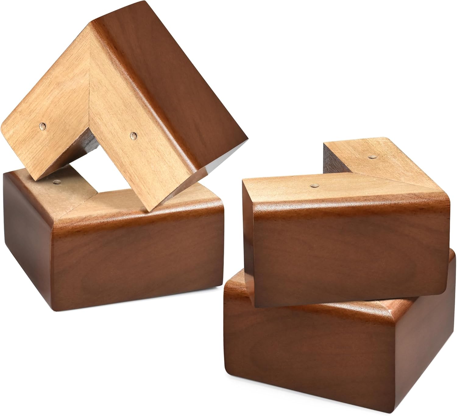 AORYVIC Elevadores de madera para sofá de cama para muebles, patas de sofá en forma de L, juego de 4 (3 pulgadas)