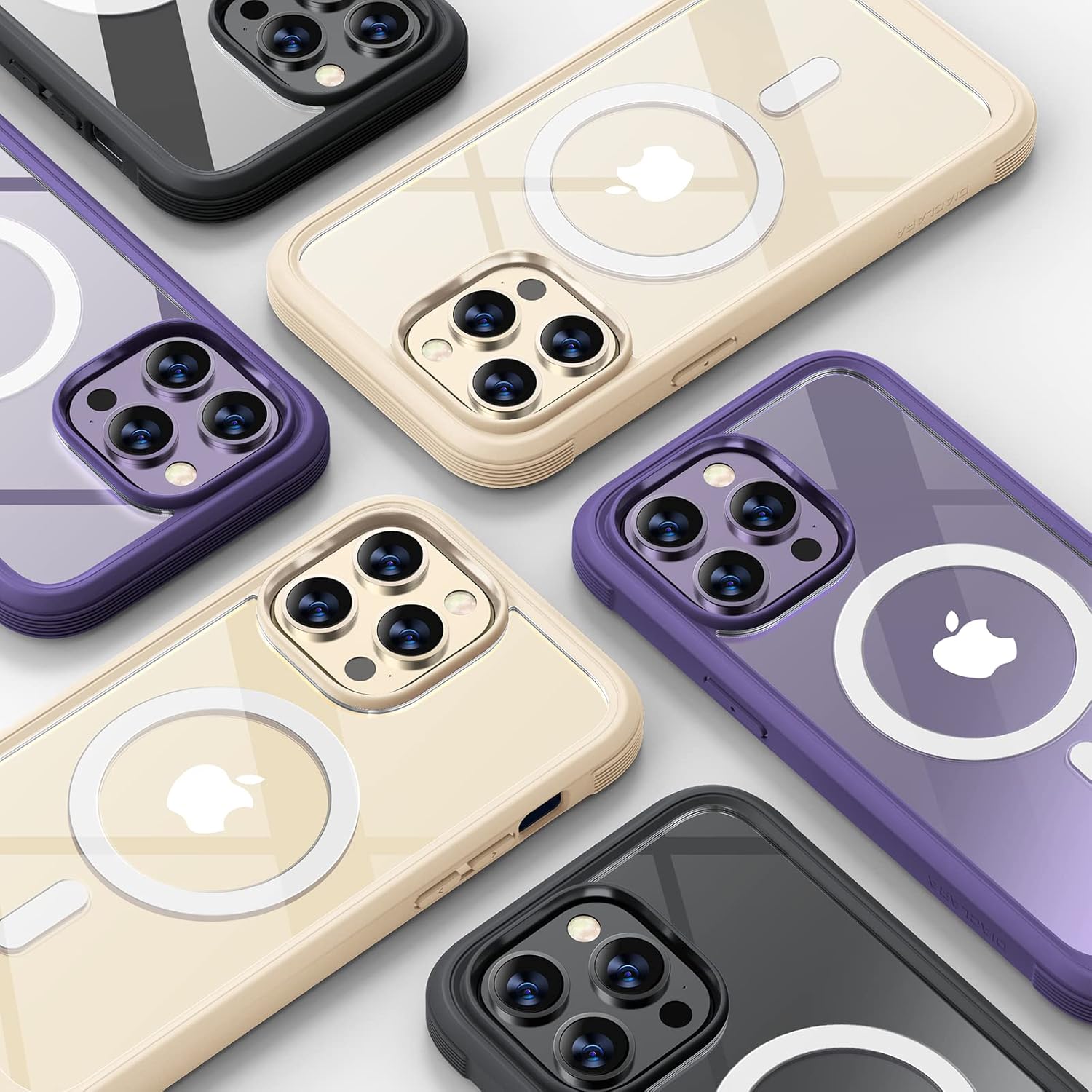 Diaclara Funda diseñada para iPhone 14 Pro Max de 6.7 pulgadas, compatible con Mag Safe actualizada en 2023 Funda protectora 360 + protector de