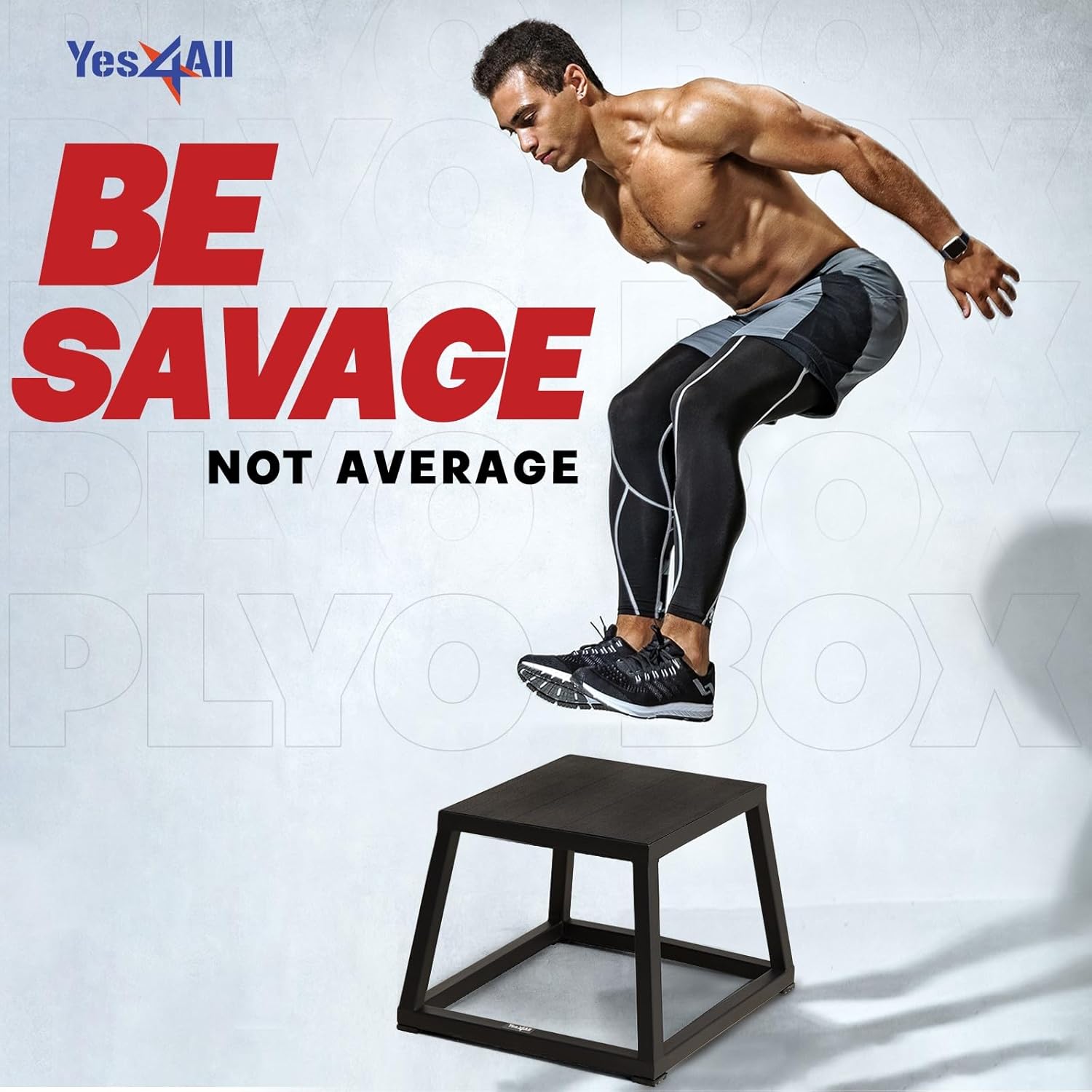 Yes4All Caja pliométrica de metal, soporta hasta 550 libras, llega montada, caja pliométrica resistente, antideslizante, perfecta para entrenamiento