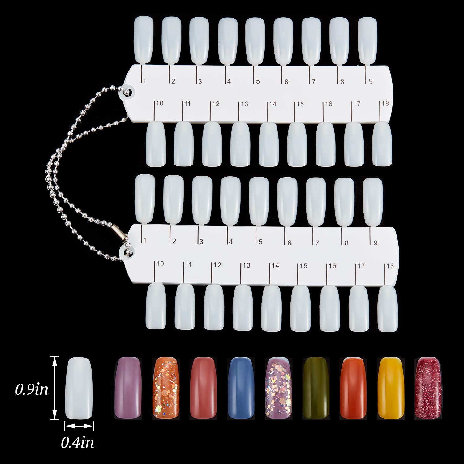 6 juegos de 216 puntas de doble capa de color de uñas tarjeta de visualización de plástico tablero de uñas de exhibición de uñas tablero de paleta