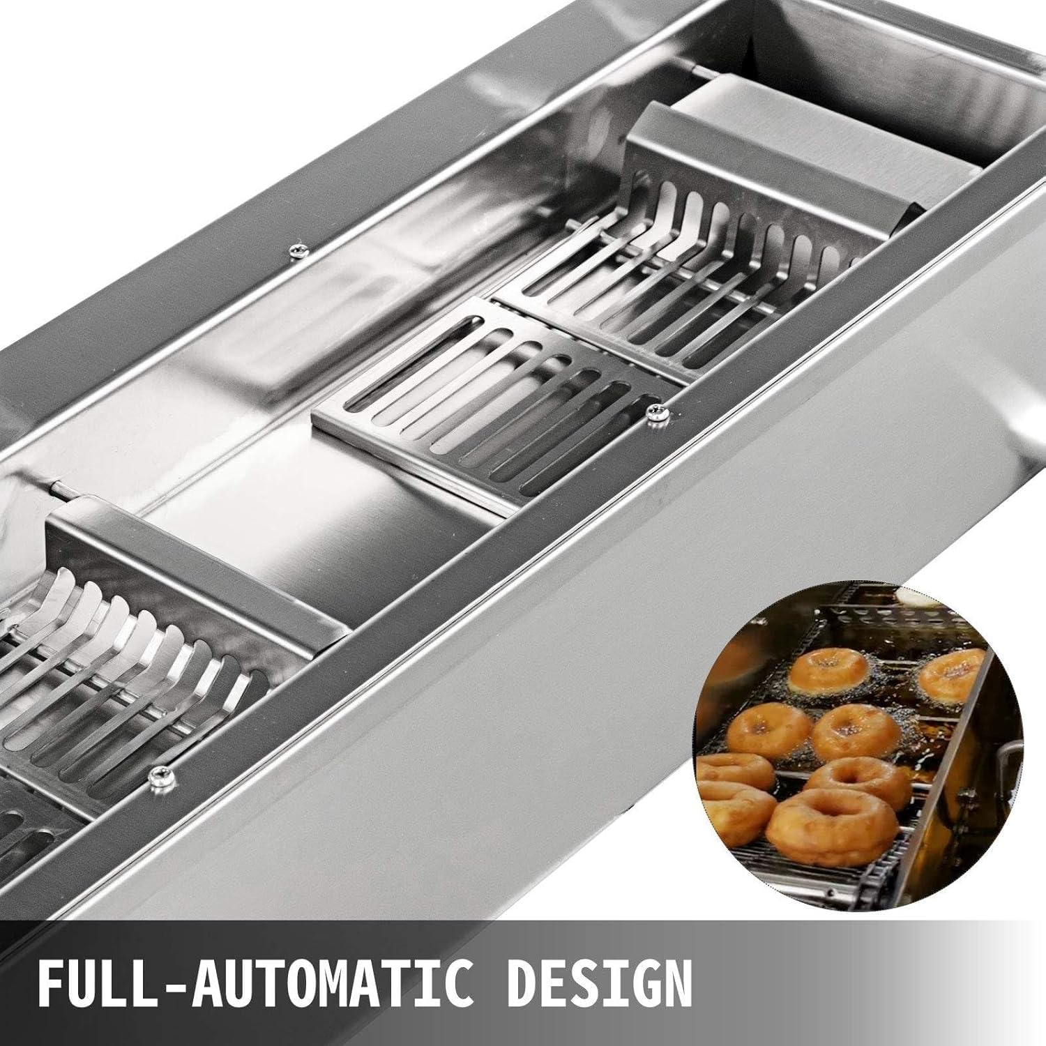 Máquina automática comercial para hacer donuts de una hilera, freidora de donas, con moldes de 3 tamaños y tolva de 7 L, para Food Street, Snack