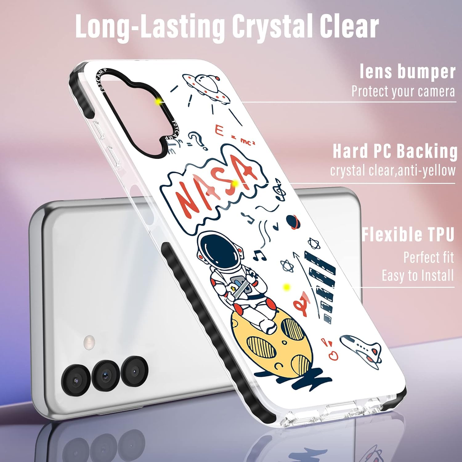 Toycamp Funda para Samsung Galaxy A13 5G, diseño de dibujos animados espaciales de astronautas para hombres, niños, niñas, adolescentes, genial