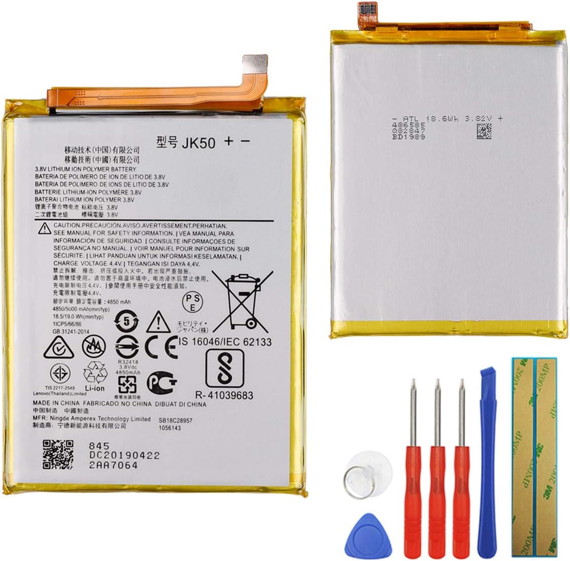E-YIIVIIL Batería de repuesto JK50 compatible con Moto G Power 2021 G7 Power XT1955 Moto One Power XT1942 con herramientas