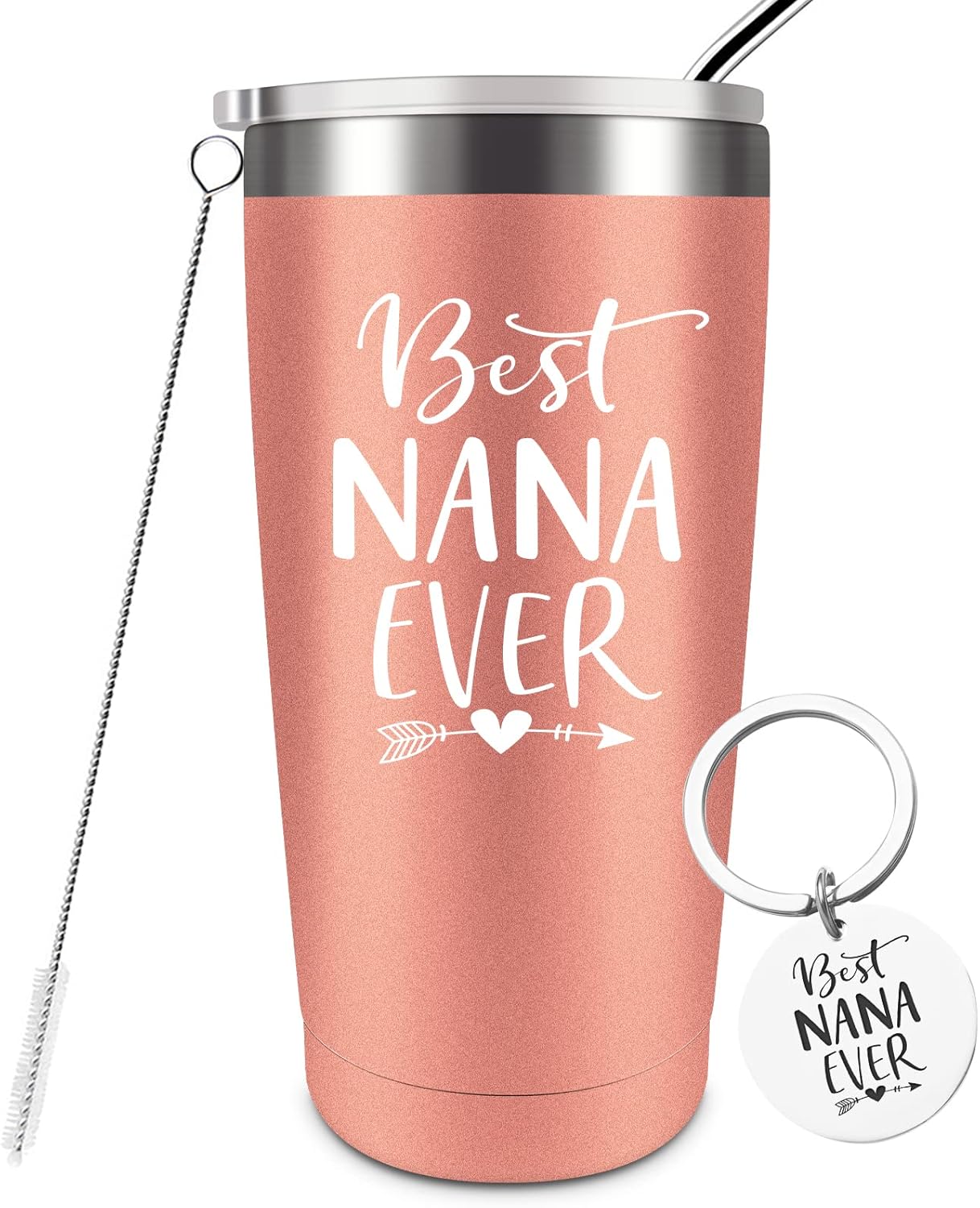 Best Nana Ever-Funny Christmas Birthday Gifts for Nana New Nana Nana To Be, vaso de acero inoxidable con popote y tapa, vaso para el día de la madre