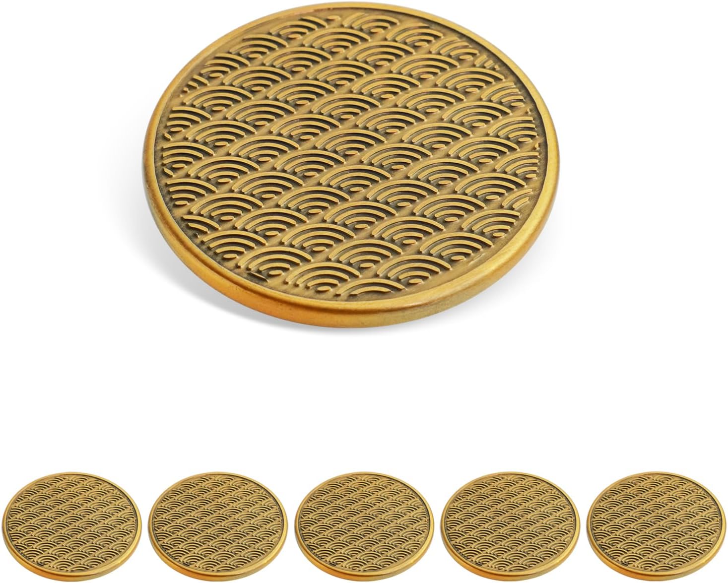 Monedas hápticas de onda japonesa, tokens para aliviar la ansiedad, juguete de metal, moneda de preocupación, monedas coleccionables, diseño