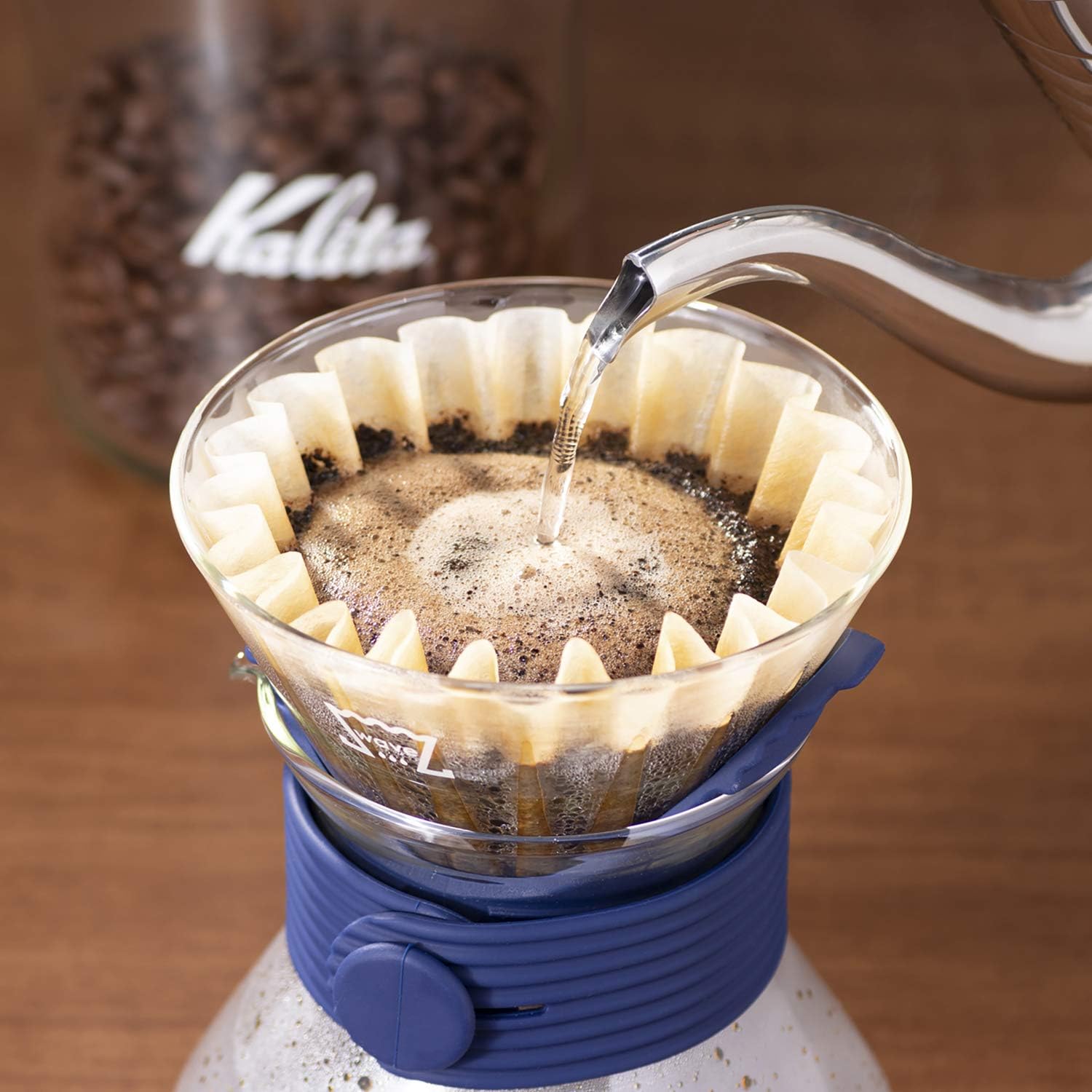 Kalita Wave Style UP Set, tamaño 185, servidor de 16.9 fl oz, azul