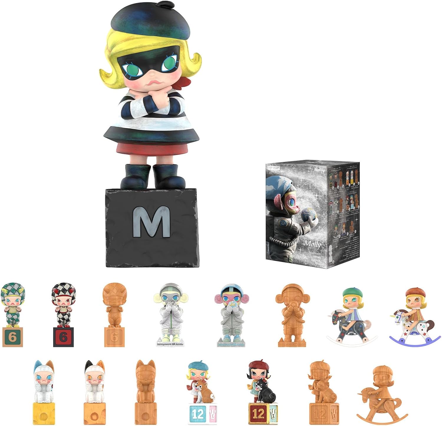 POP MART Molly – Estatuas de aniversario, figuras clásicas retro de caja ciega, juguetes de diseño aleatorio para decoración moderna del hogar,