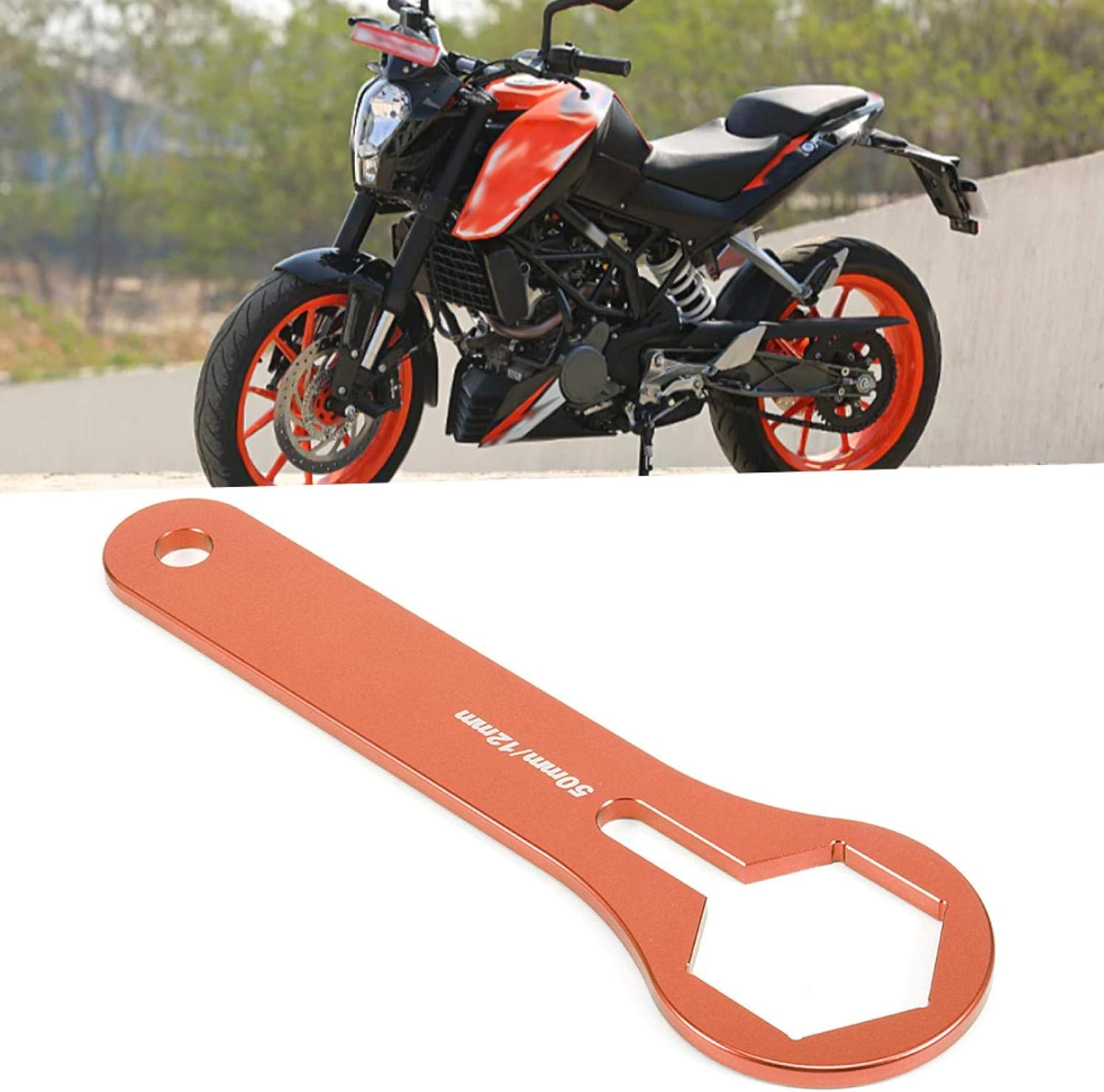 Llave de horquilla, 0.197 in Motor Amortiguador Suspensión Horquilla Llave Herramienta Ajuste para 125 15 25 35 45 55 sx xcwp (naranja)