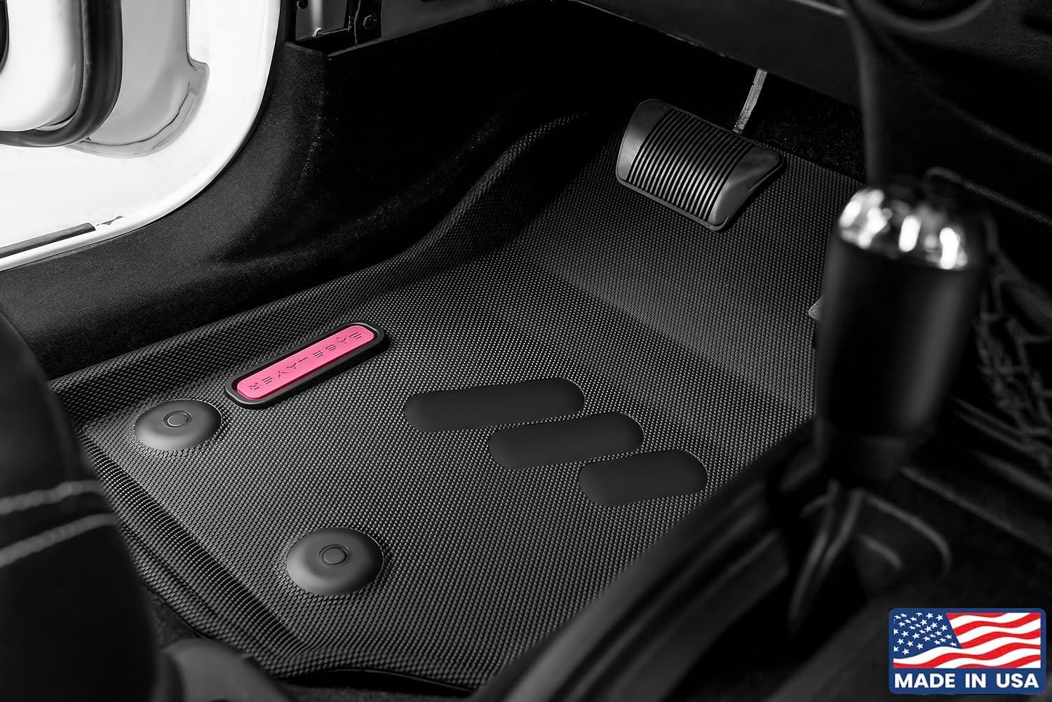 BaseLayer Alfombrillas delanteras para Jeep Wrangler JK  Tapetes impermeables ajustables a medida para vehículos Wrangler JK 2014-2018, tapetes