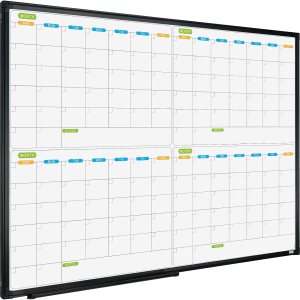 JILoffice Calendario magnético de borrado en seco, pizarra blanca de 4 meses, 36 x 24 pulgadas, marco de aluminio negro, tablero montado en la pared JILoffice Calendario magnético de borrado en seco, pizarra blanca de 4 meses, 36 x 24 pulgadas, marco de aluminio negro, tablero montado en la pared