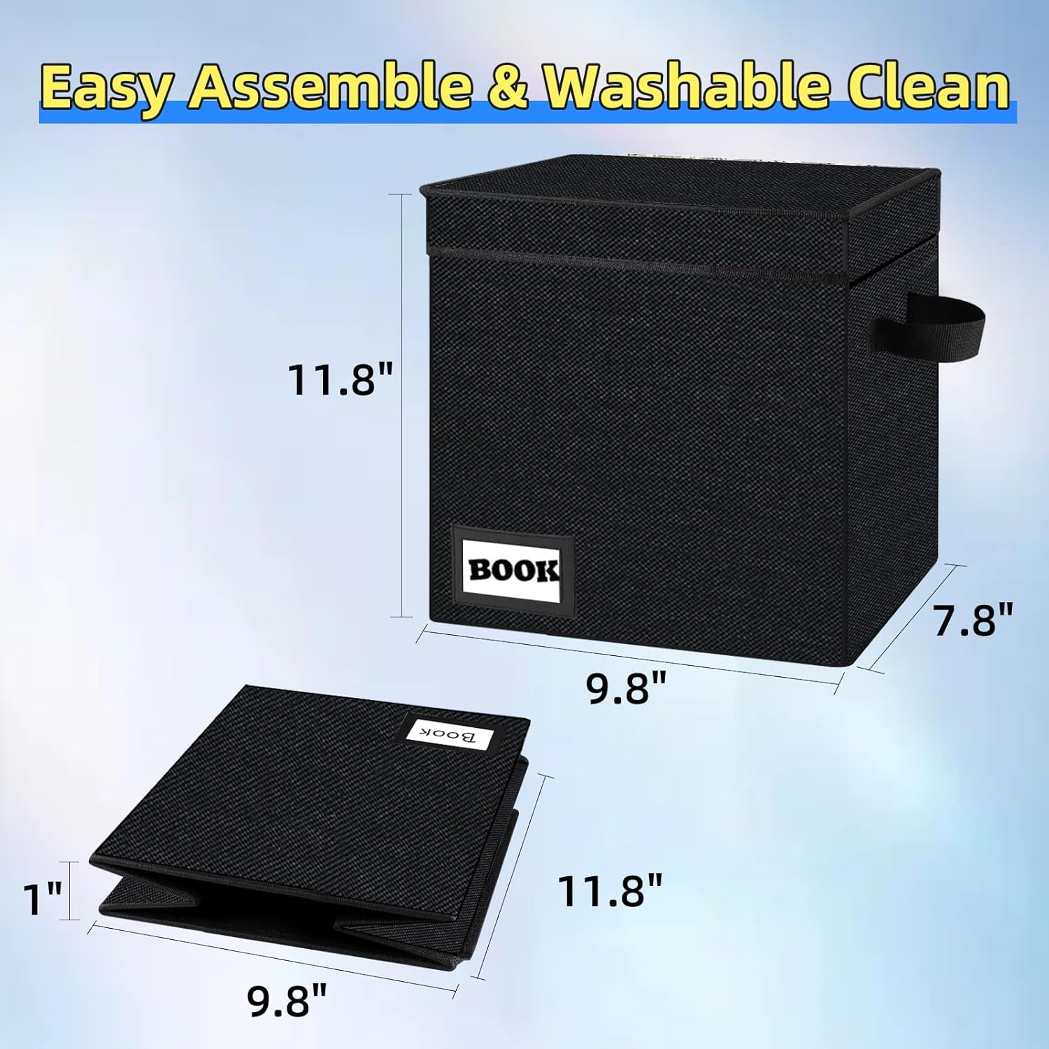 Paquete de 3 cajas de almacenamiento de cómics, organizador protector de cómics de colección, 11.8 x 9.8 x 7.8 pulgadas, plegable con capacidad para