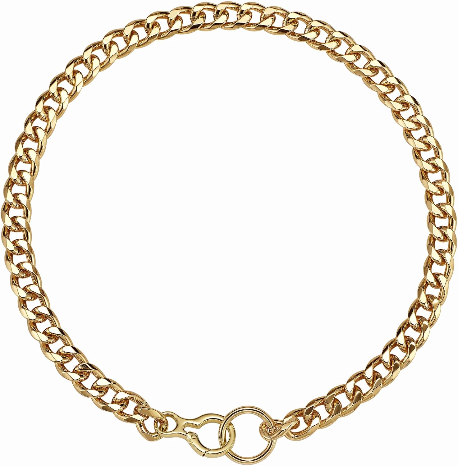 Woofuu Collar de perro ajustable chapado en oro de 18 quilates, collar de cadena resistente a prueba de mordidas para perros pequeños, medianos y