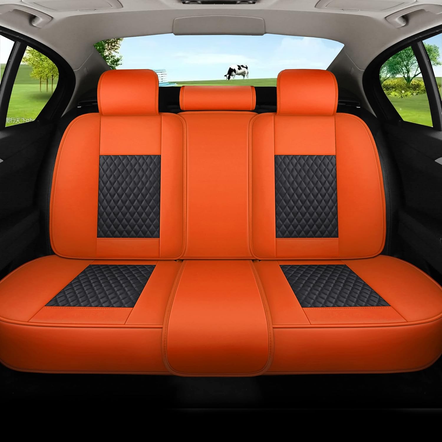 Juego completo de fundas de asiento de automóvil de 5 asientos, ajuste universal, adecuado para la mayoría de automóviles, SUV, bolsas de aire