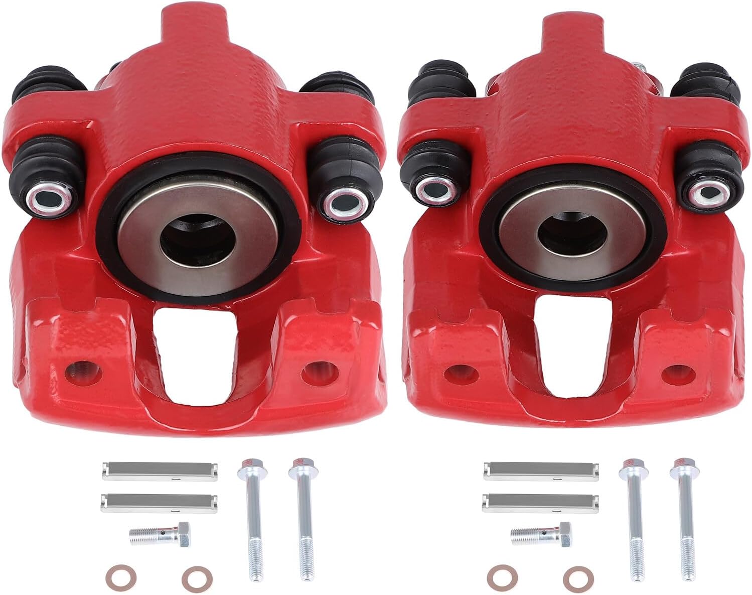 SCITOO Pinzas de freno traseras izquierdas+derecha sin soporte 18-4678 18-4679 rojo compatible para Ford 1997-2004 para Lincoln 1998-2011