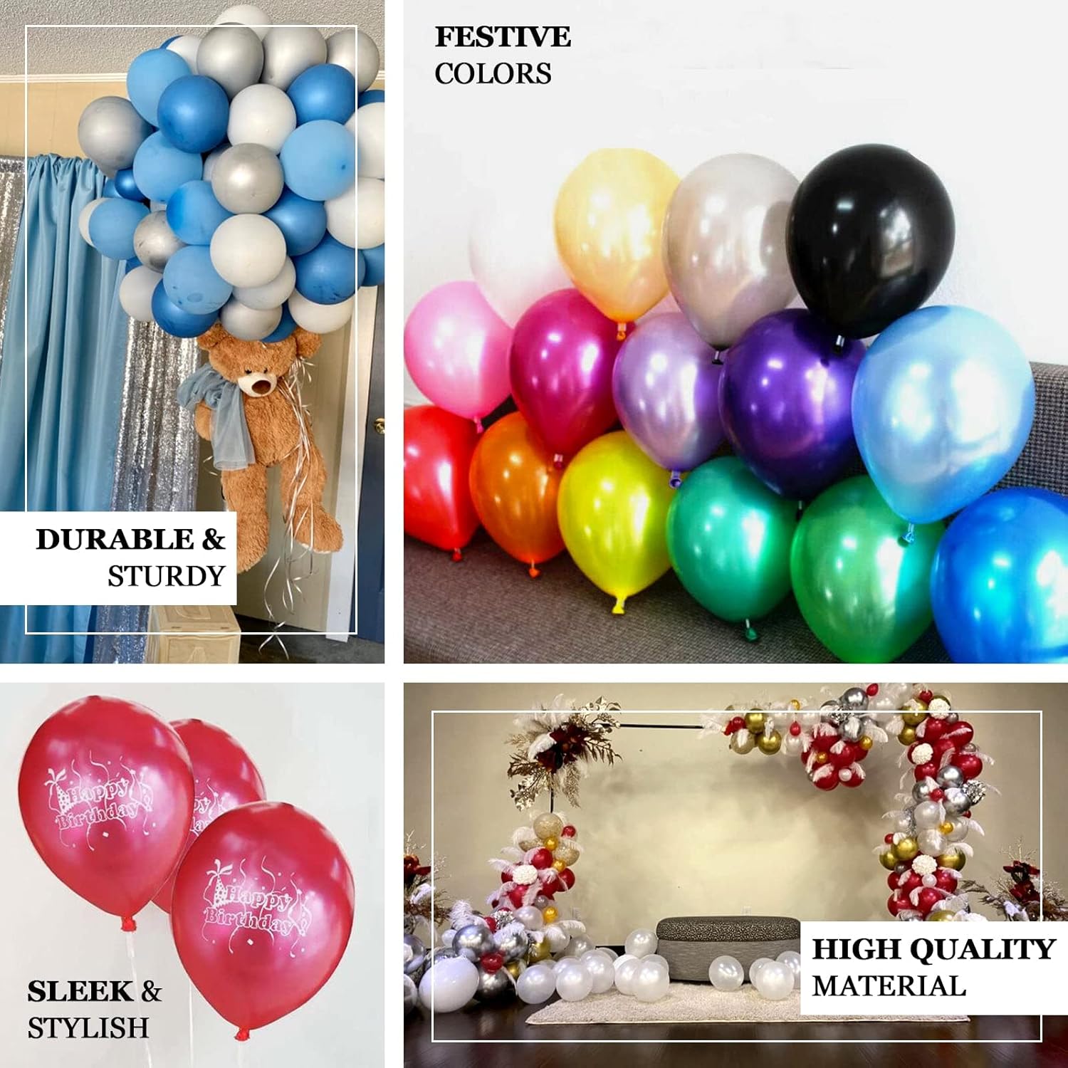 Efavormart – Globos metálicos de látex de 12 pulgadas, decoración de eventos de boda, fiesta de cumpleaños, graduación, Año Nuevo, suministros de