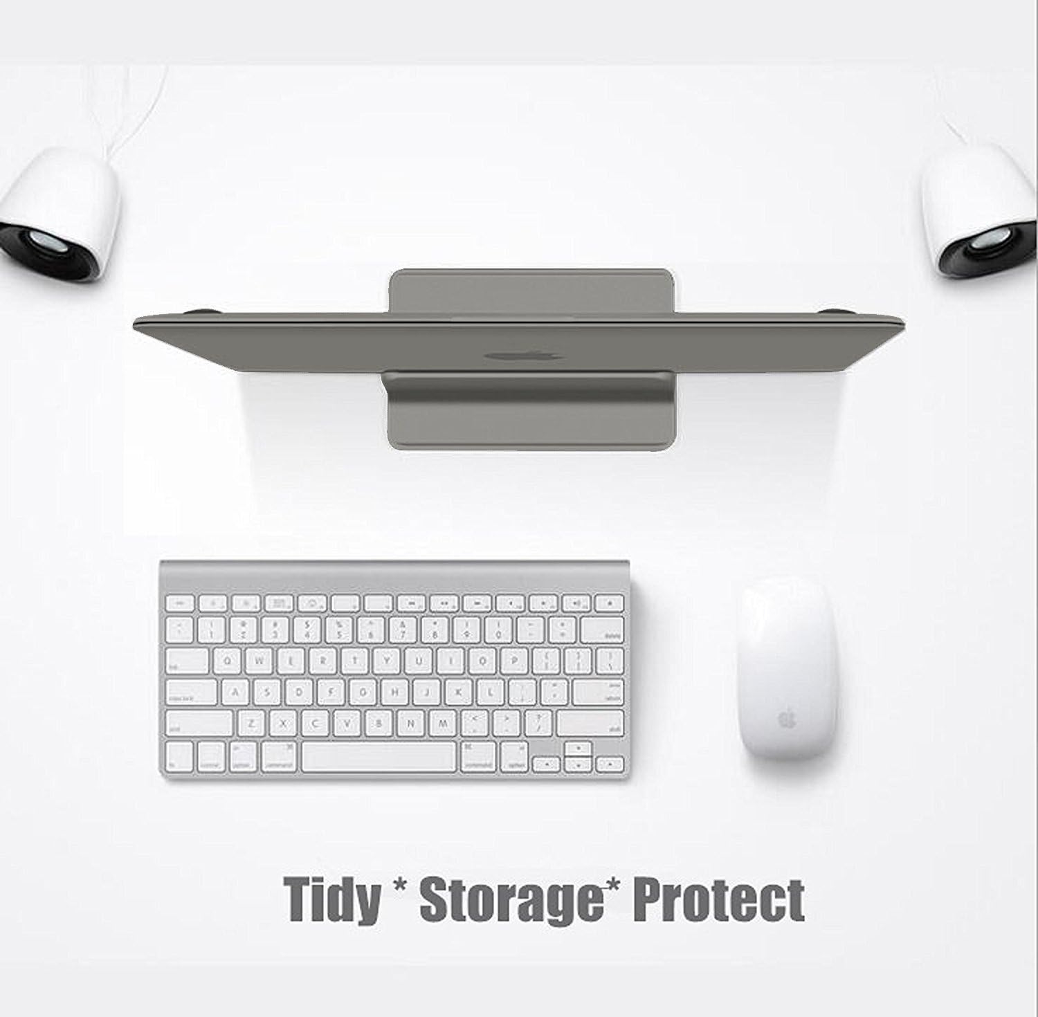 Soporte vertical para laptop para escritorio ajustable Base de aluminio resistente para todas las computadoras portátiles (hasta 20.3 pulgadas) que